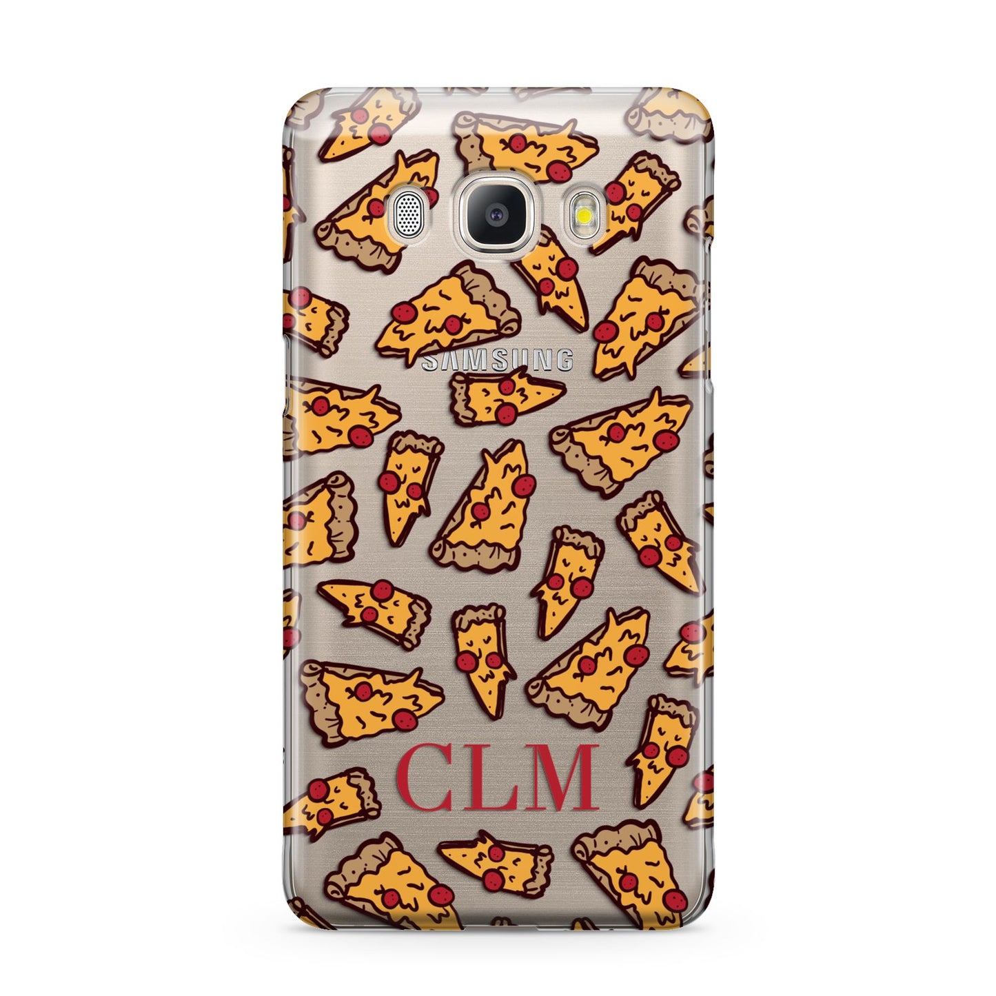 Personalised Pizza Initials Clear Samsung Galaxy J5 2016 Case