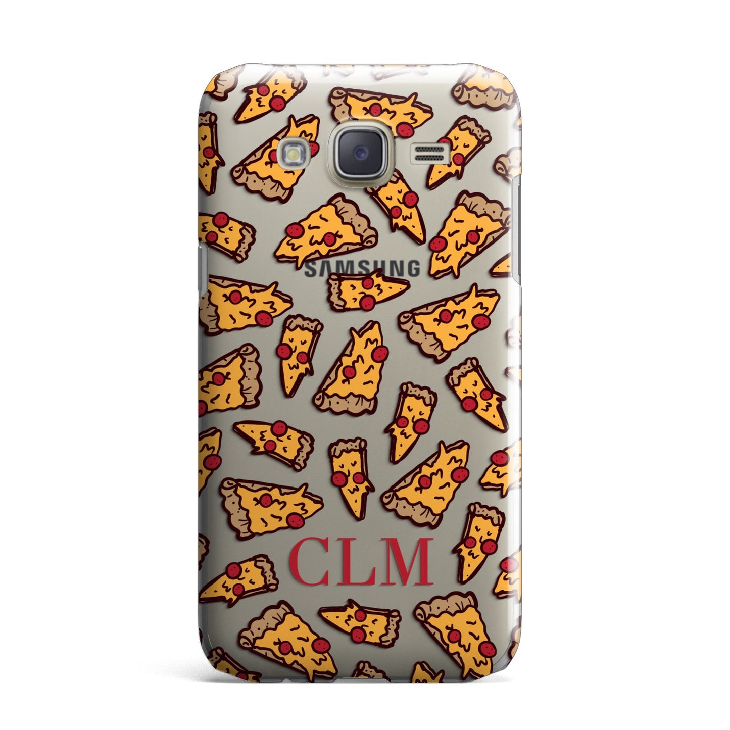 Personalised Pizza Initials Clear Samsung Galaxy J7 Case