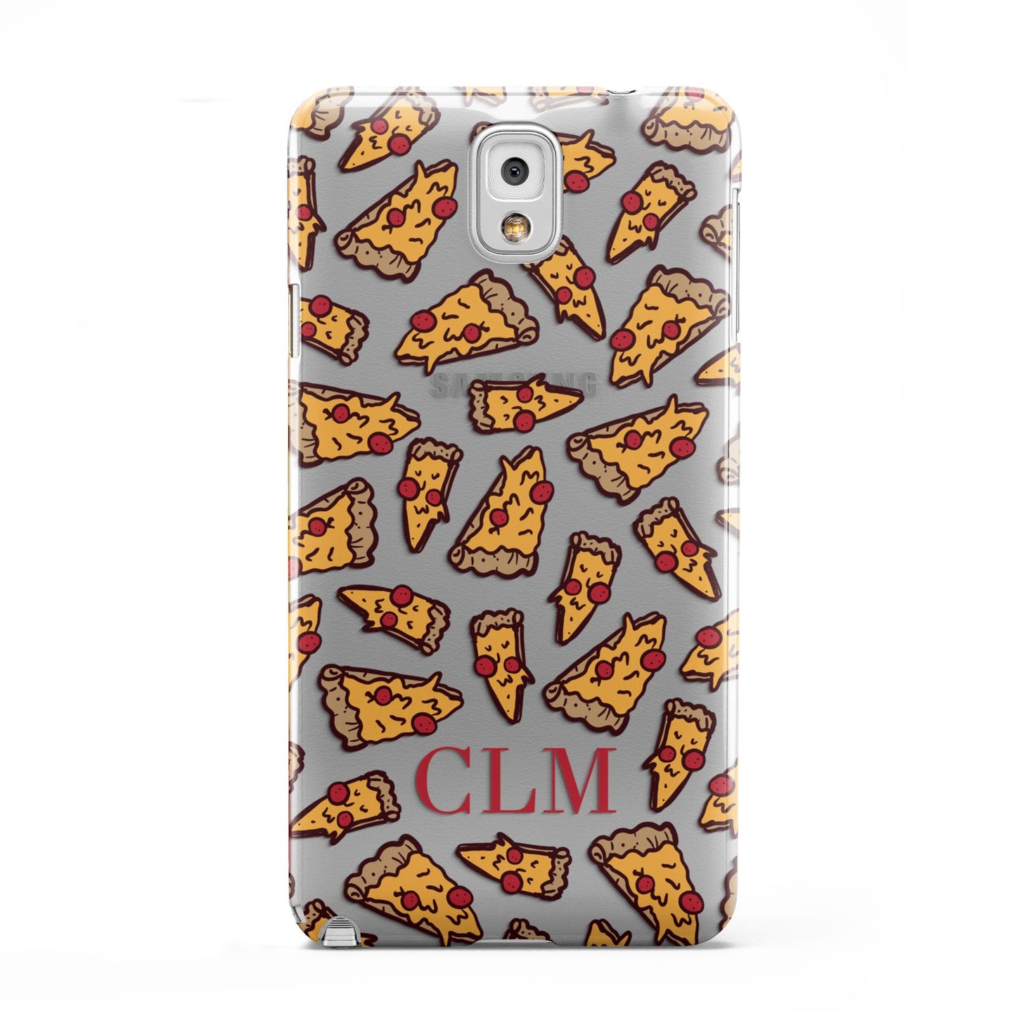 Personalised Pizza Initials Clear Samsung Galaxy Note 3 Case