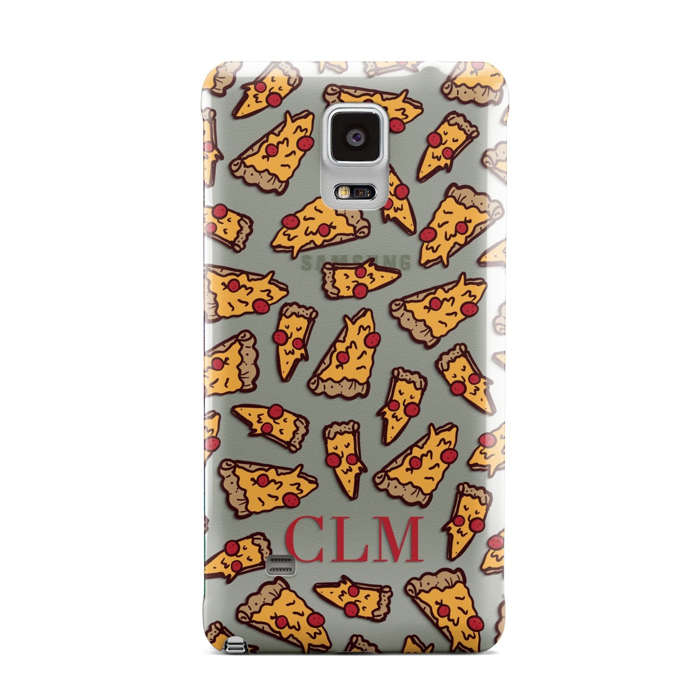 Personalised Pizza Initials Clear Samsung Galaxy Note 4 Case