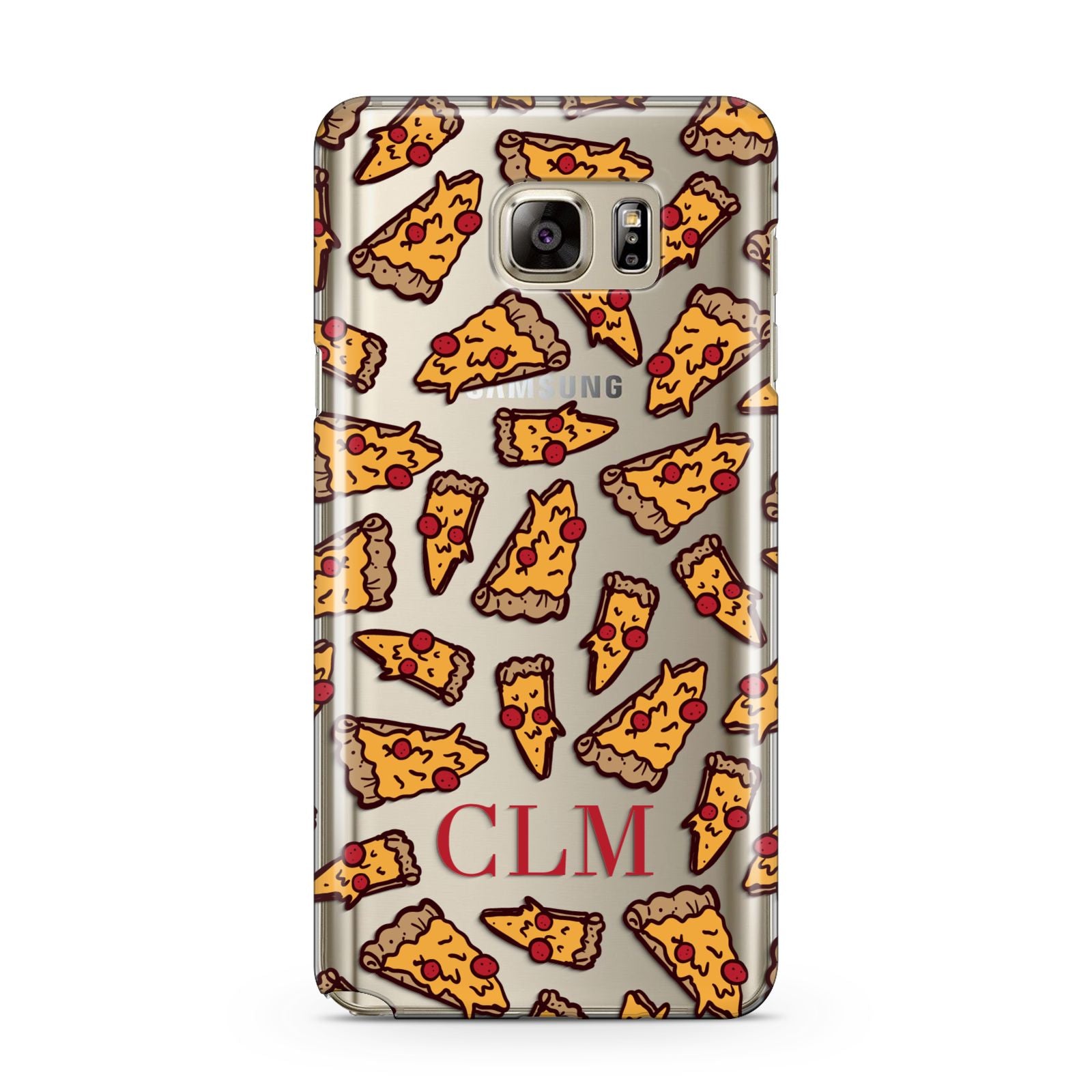 Personalised Pizza Initials Clear Samsung Galaxy Note 5 Case