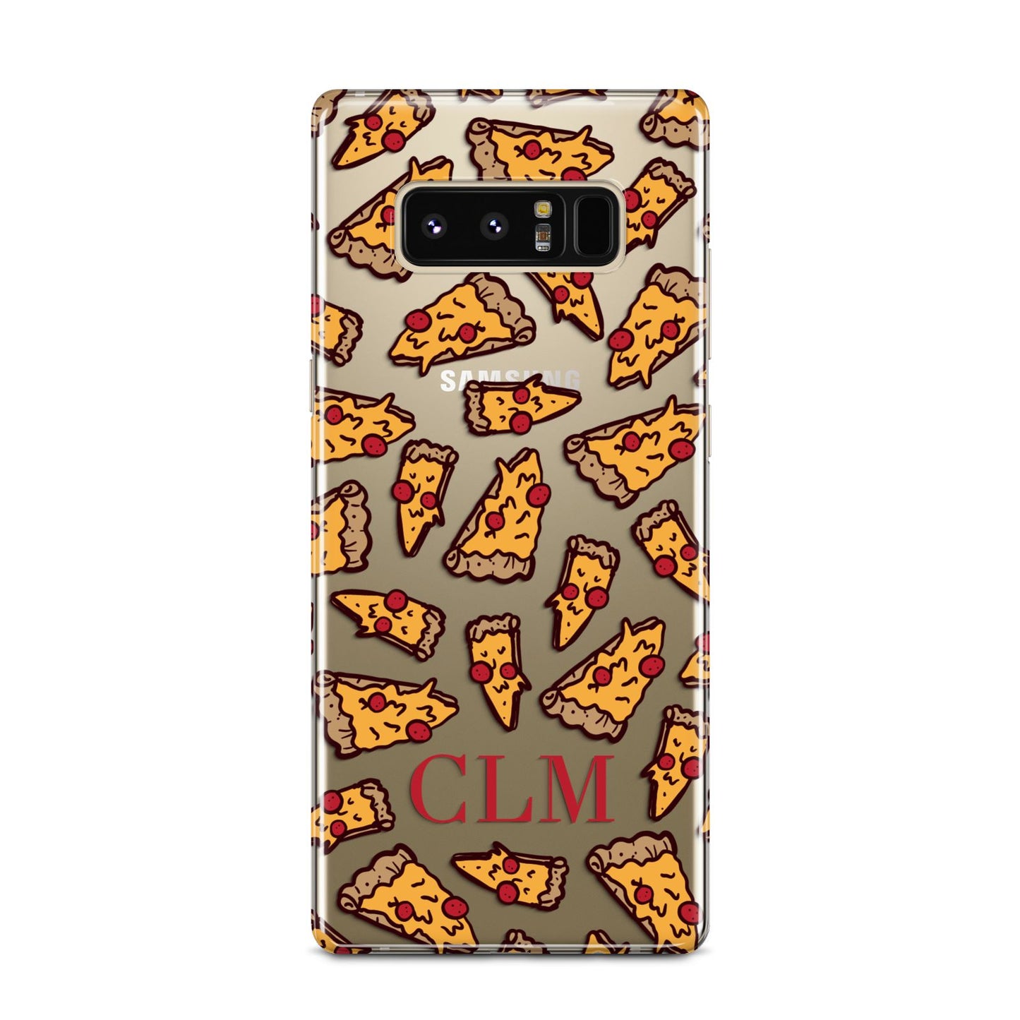 Personalised Pizza Initials Clear Samsung Galaxy Note 8 Case