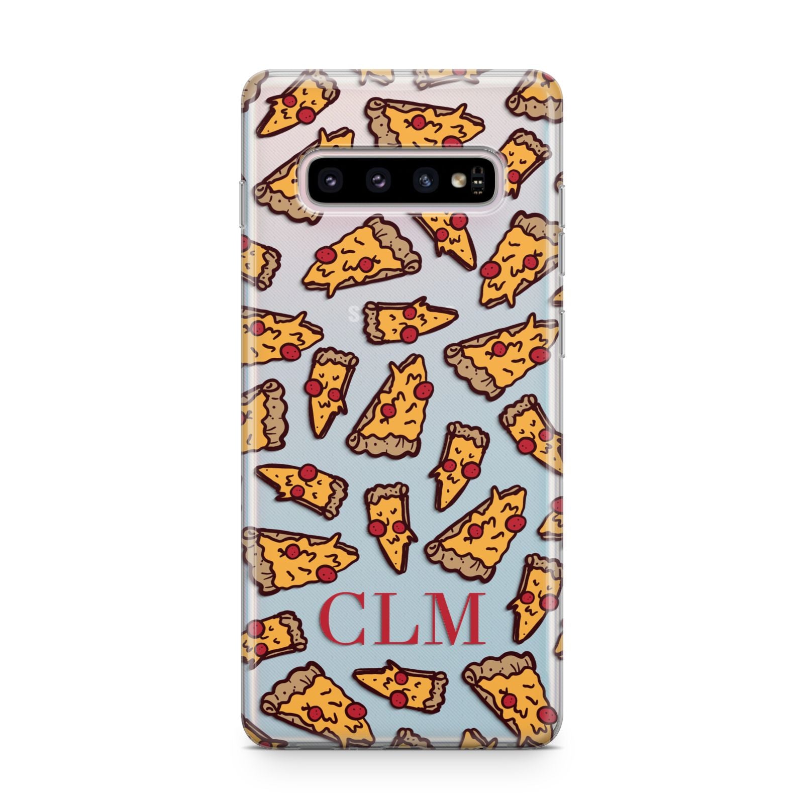 Personalised Pizza Initials Clear Samsung Galaxy S10 Plus Case