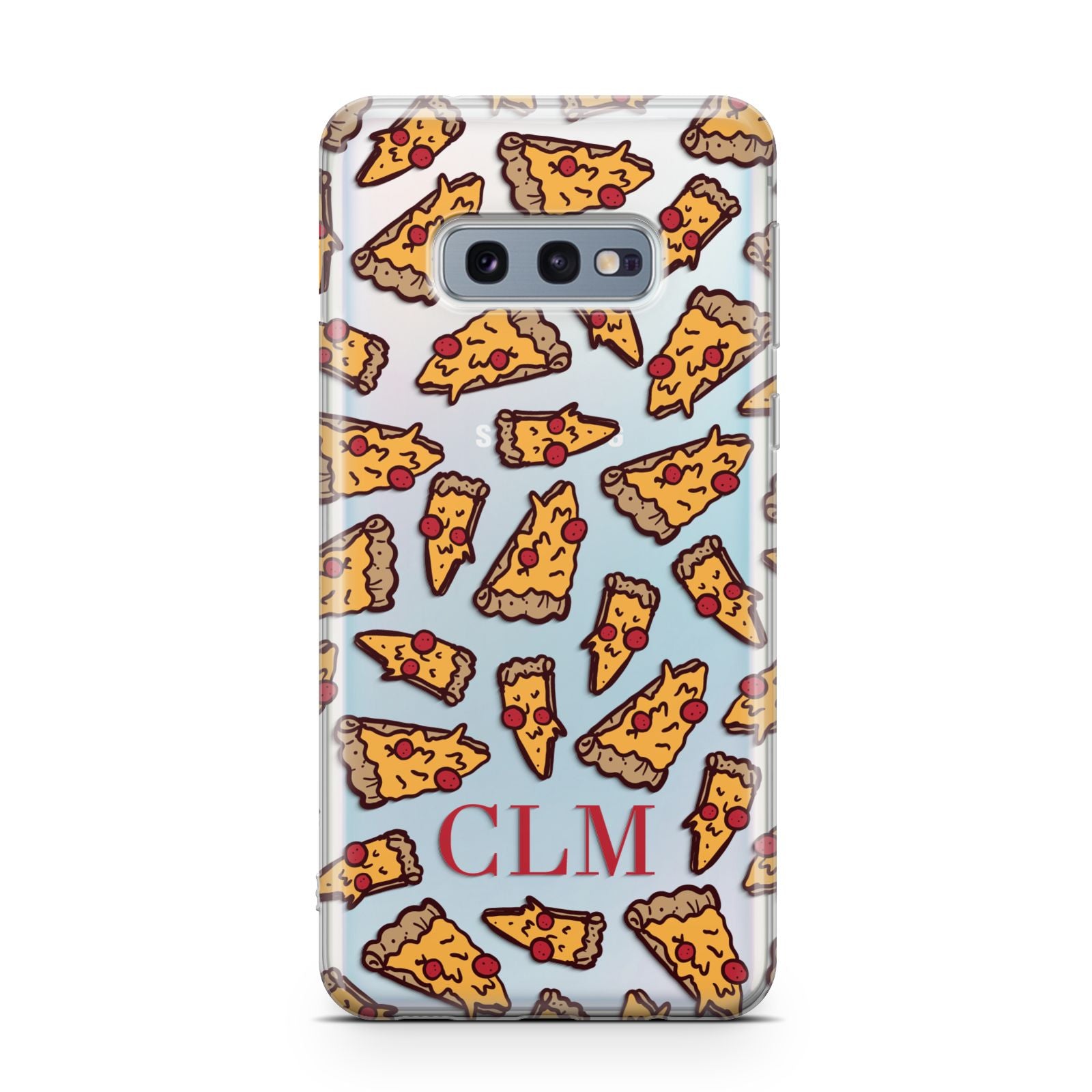 Personalised Pizza Initials Clear Samsung Galaxy S10E Case