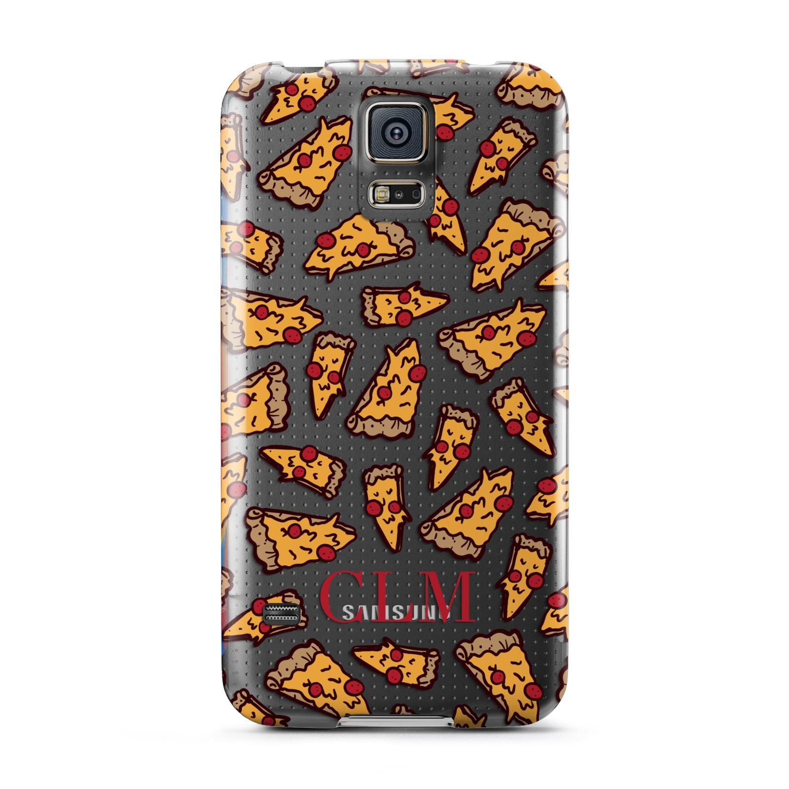 Personalised Pizza Initials Clear Samsung Galaxy S5 Case