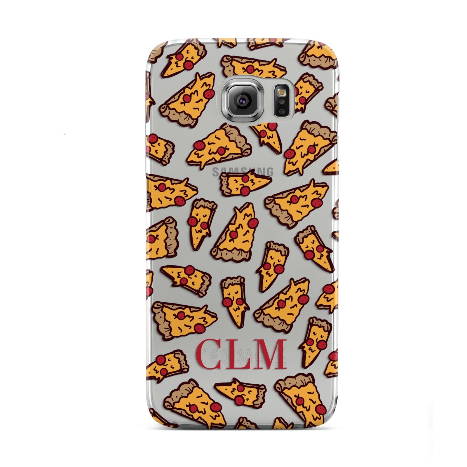 Personalised Pizza Initials Clear Samsung Galaxy S6 Case