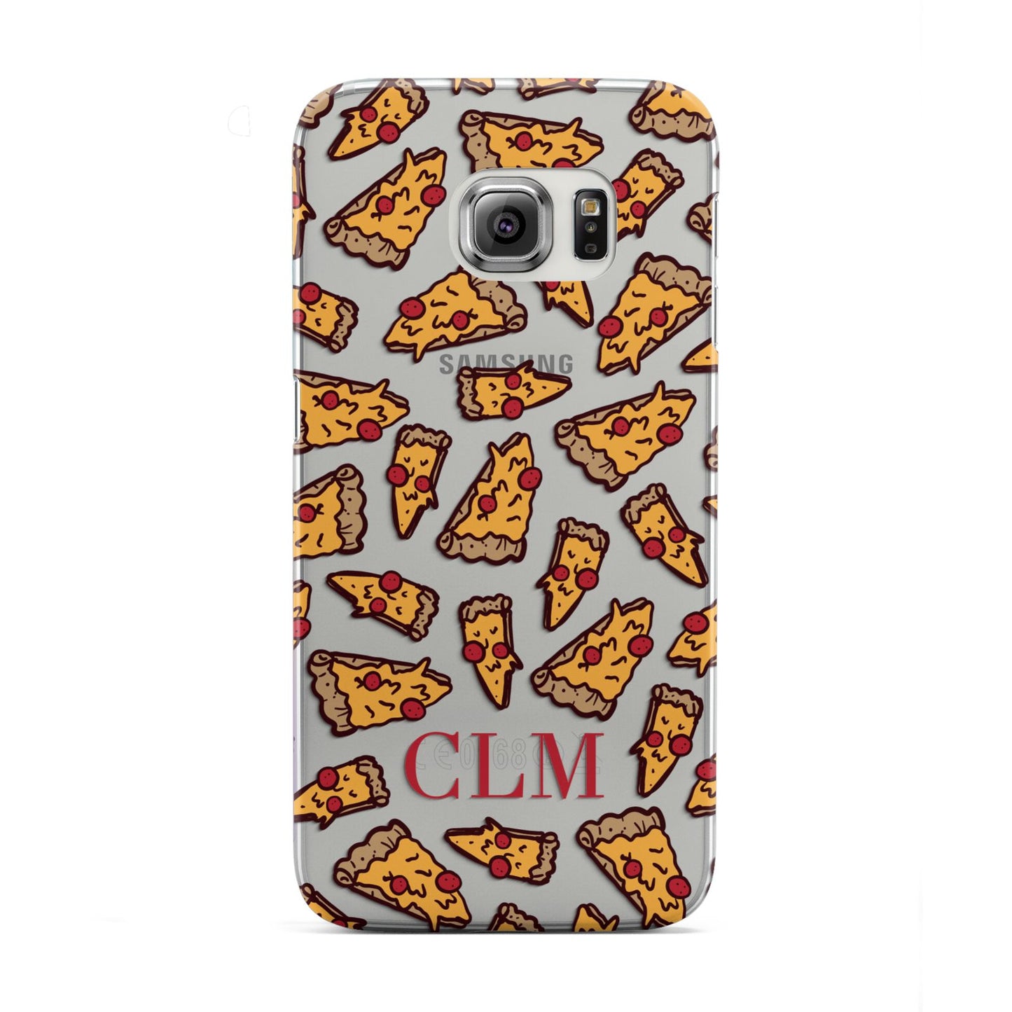 Personalised Pizza Initials Clear Samsung Galaxy S6 Edge Case