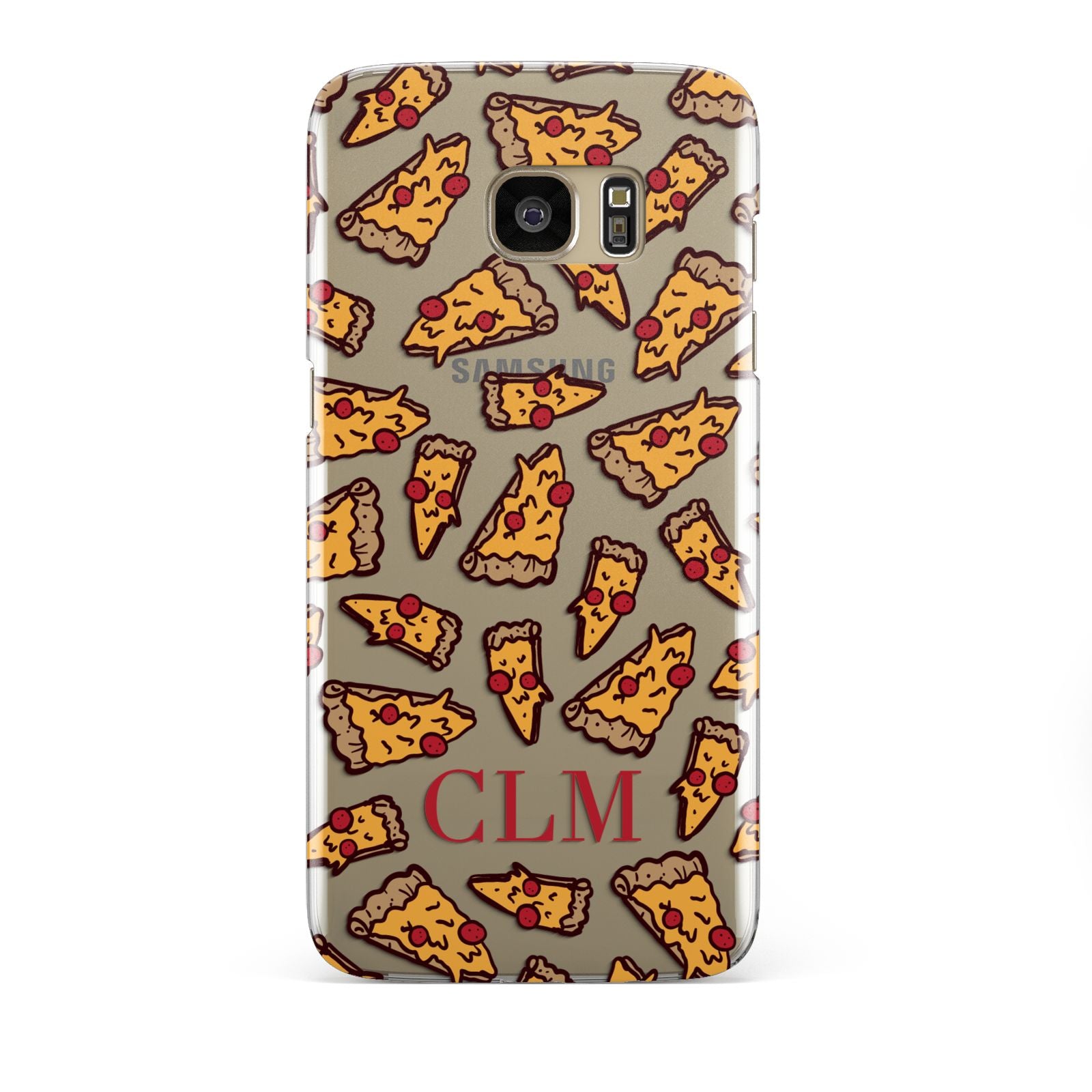 Personalised Pizza Initials Clear Samsung Galaxy S7 Edge Case