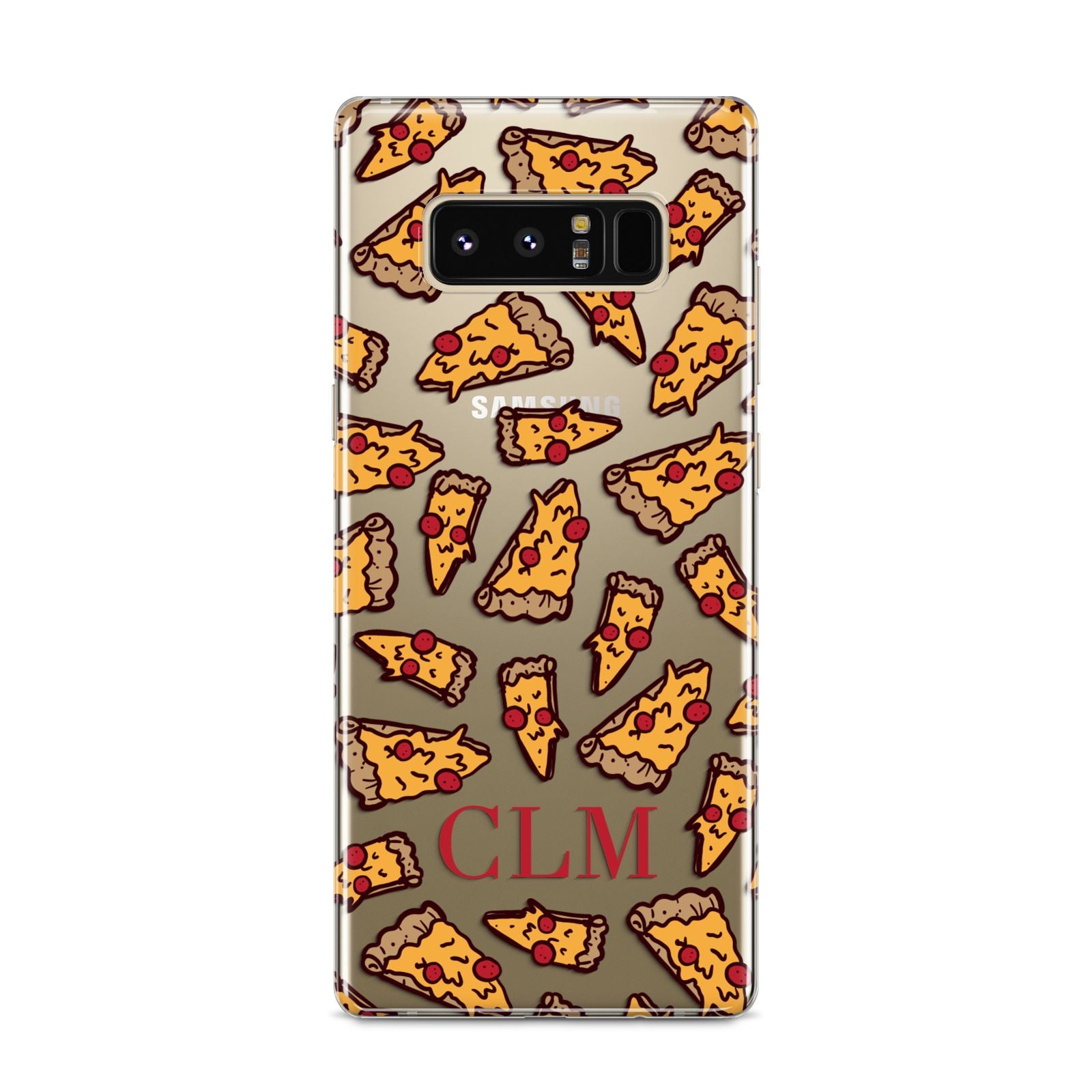 Personalised Pizza Initials Clear Samsung Galaxy S8 Case