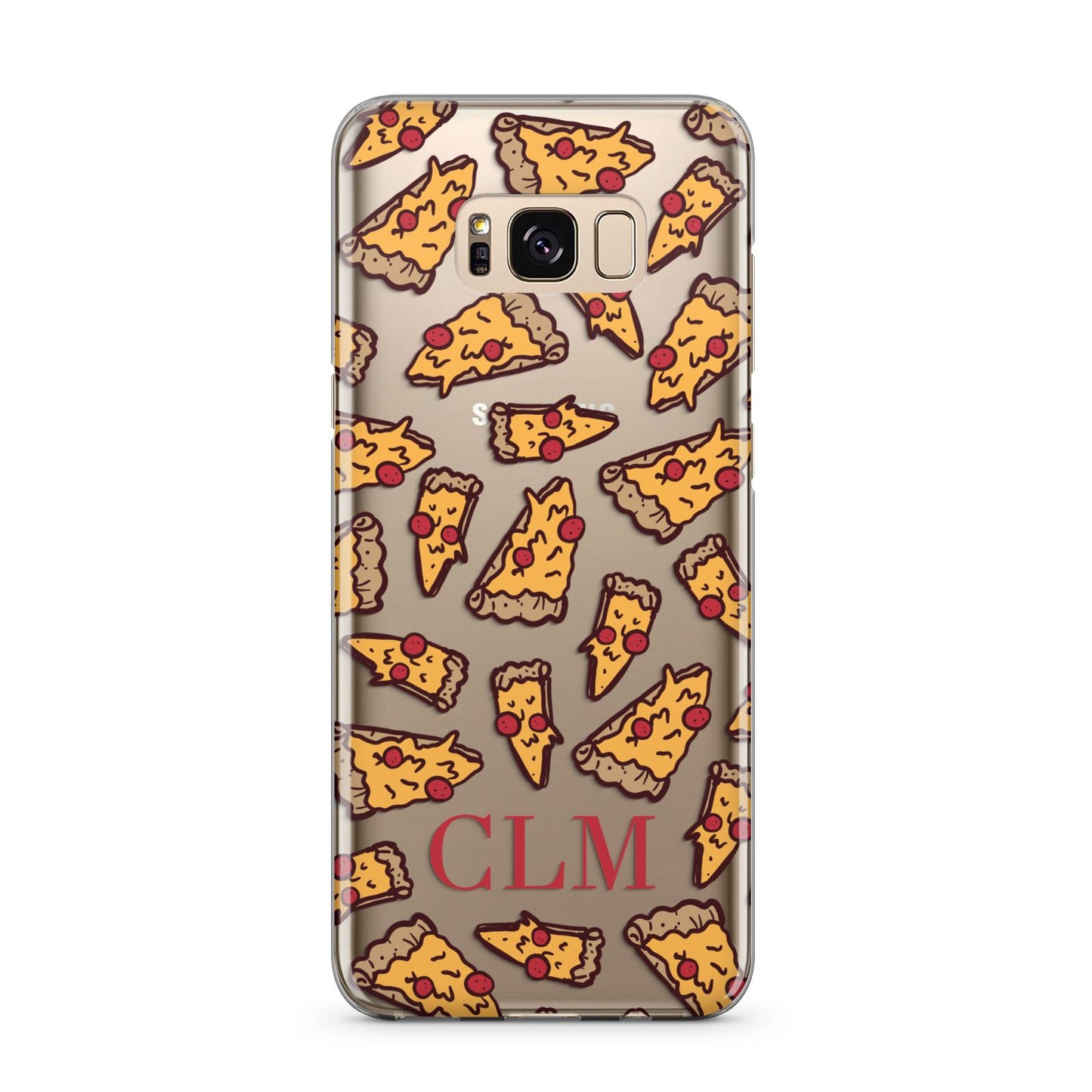 Personalised Pizza Initials Clear Samsung Galaxy S8 Plus Case