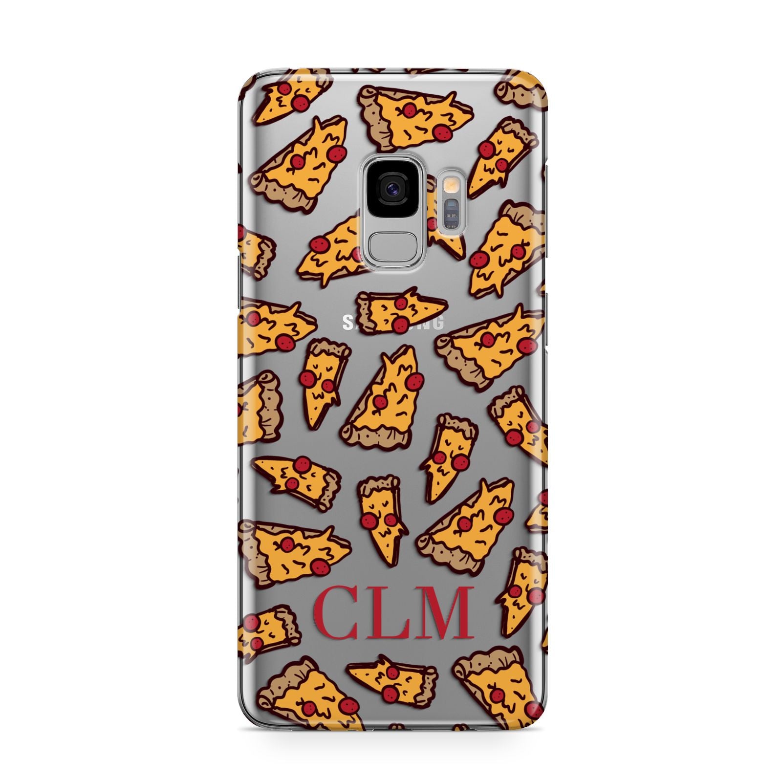 Personalised Pizza Initials Clear Samsung Galaxy S9 Case