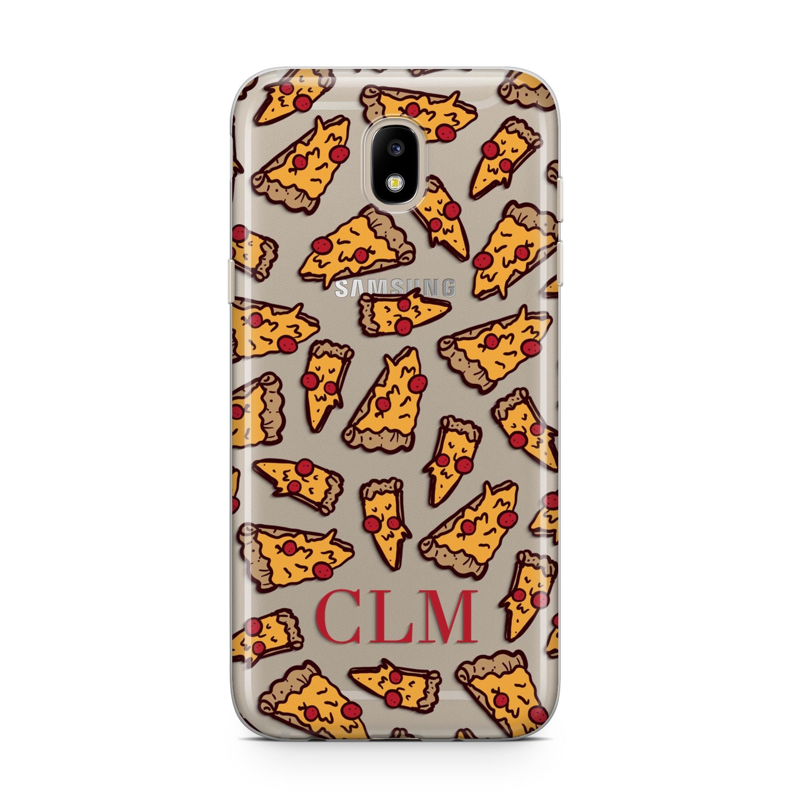 Personalised Pizza Initials Clear Samsung J5 2017 Case