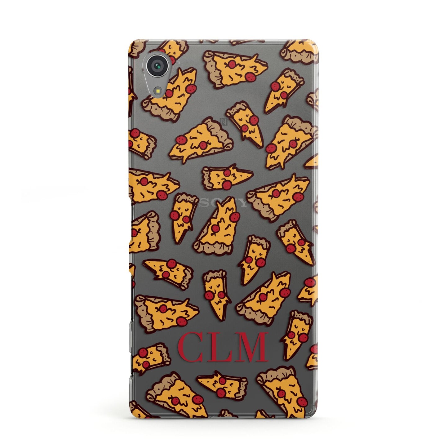 Personalised Pizza Initials Clear Sony Xperia Case