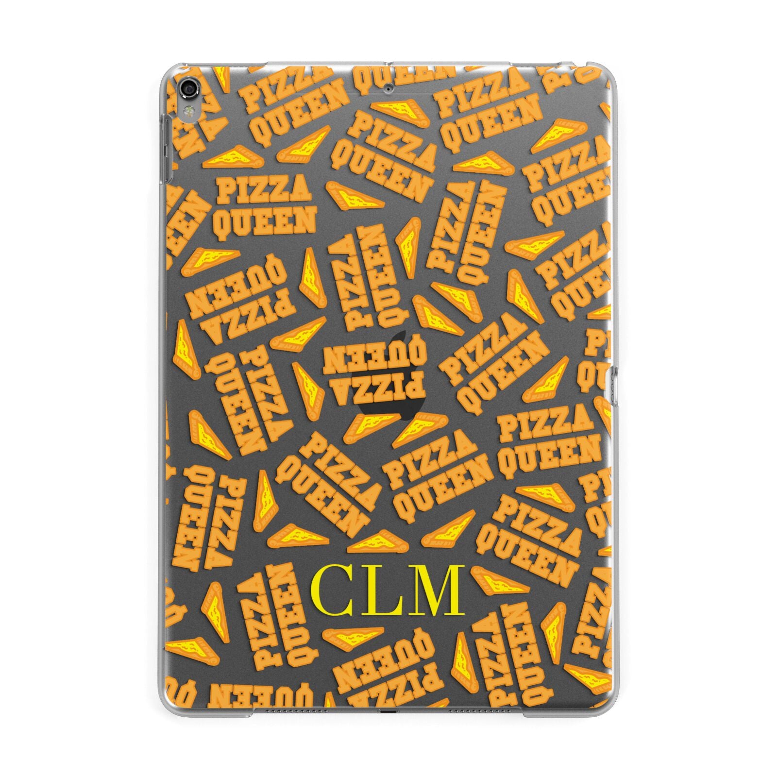 Personalised Pizza Queen Initials Apple iPad Grey Case