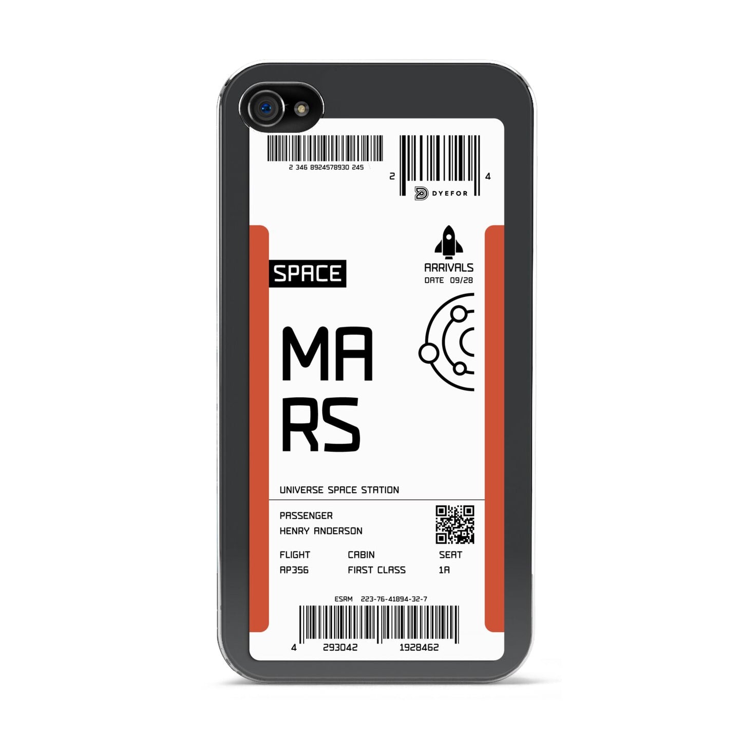 Personalised Planet Boarding Pass Apple iPhone 4s Case