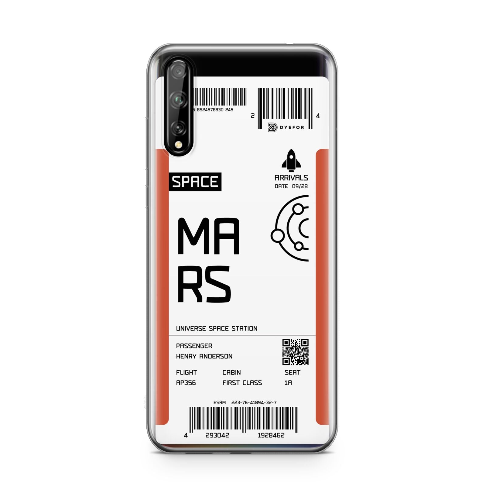 Personalised Planet Boarding Pass Huawei Enjoy 10s Phone Case