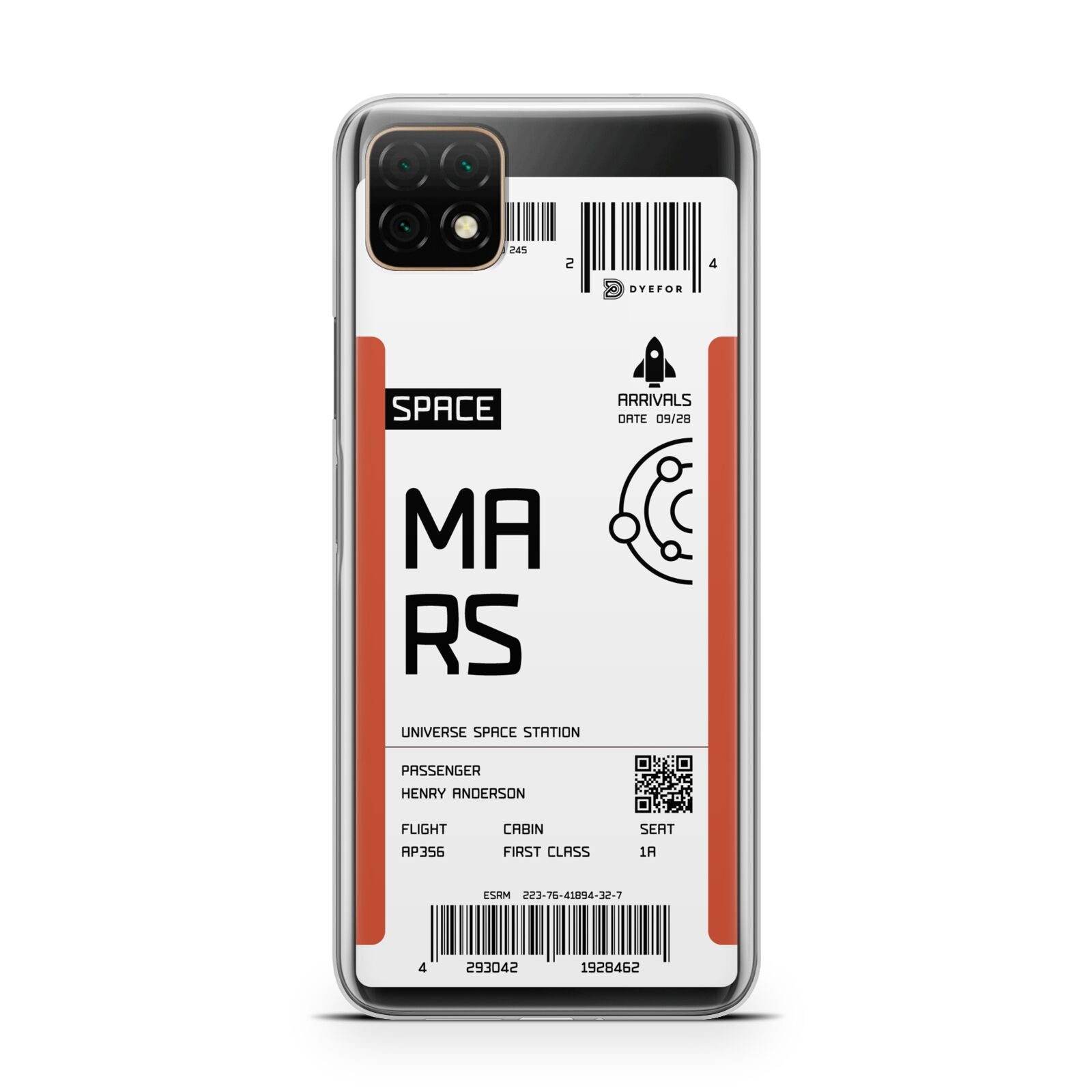 Personalised Planet Boarding Pass Huawei Enjoy 20 Phone Case