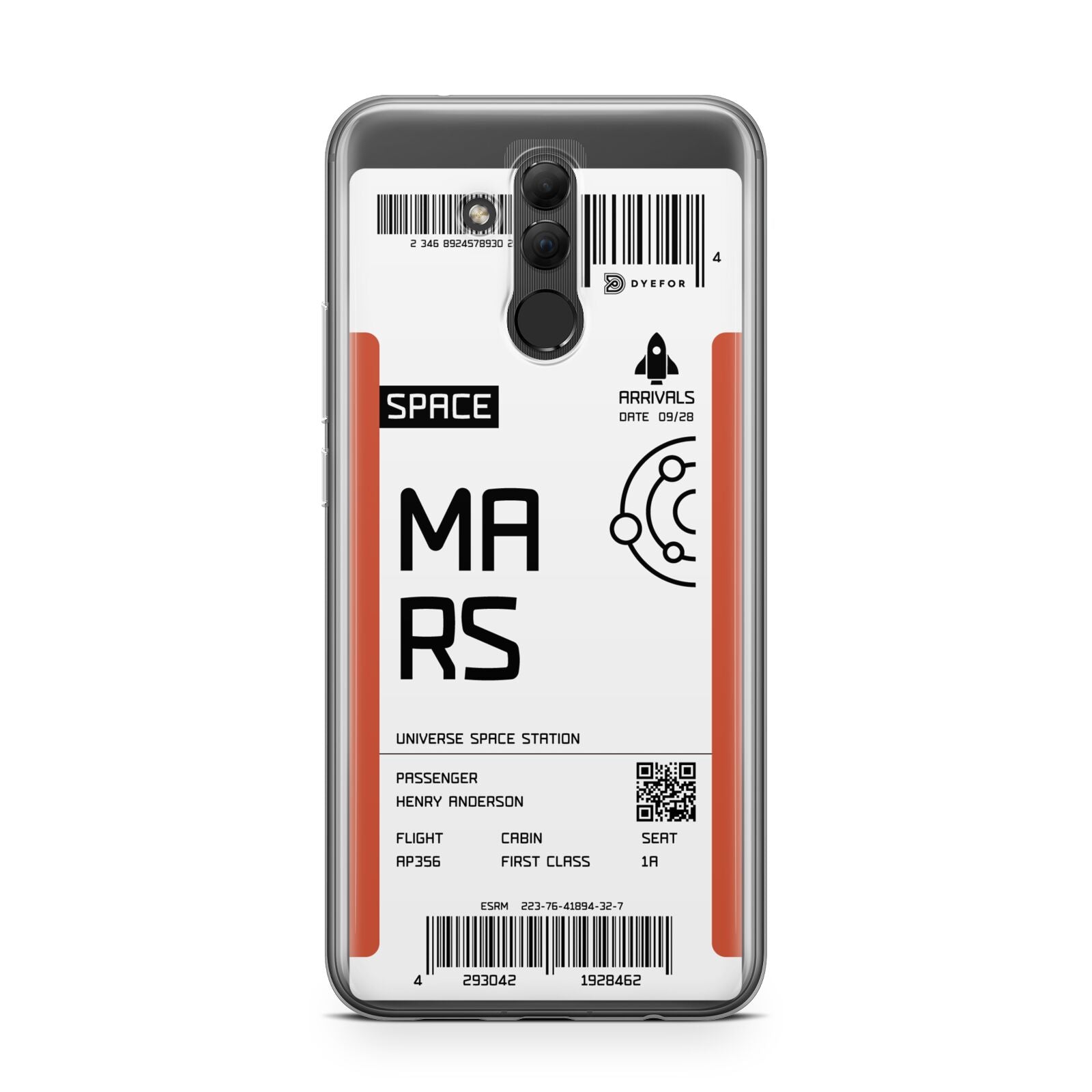 Personalised Planet Boarding Pass Huawei Mate 20 Lite