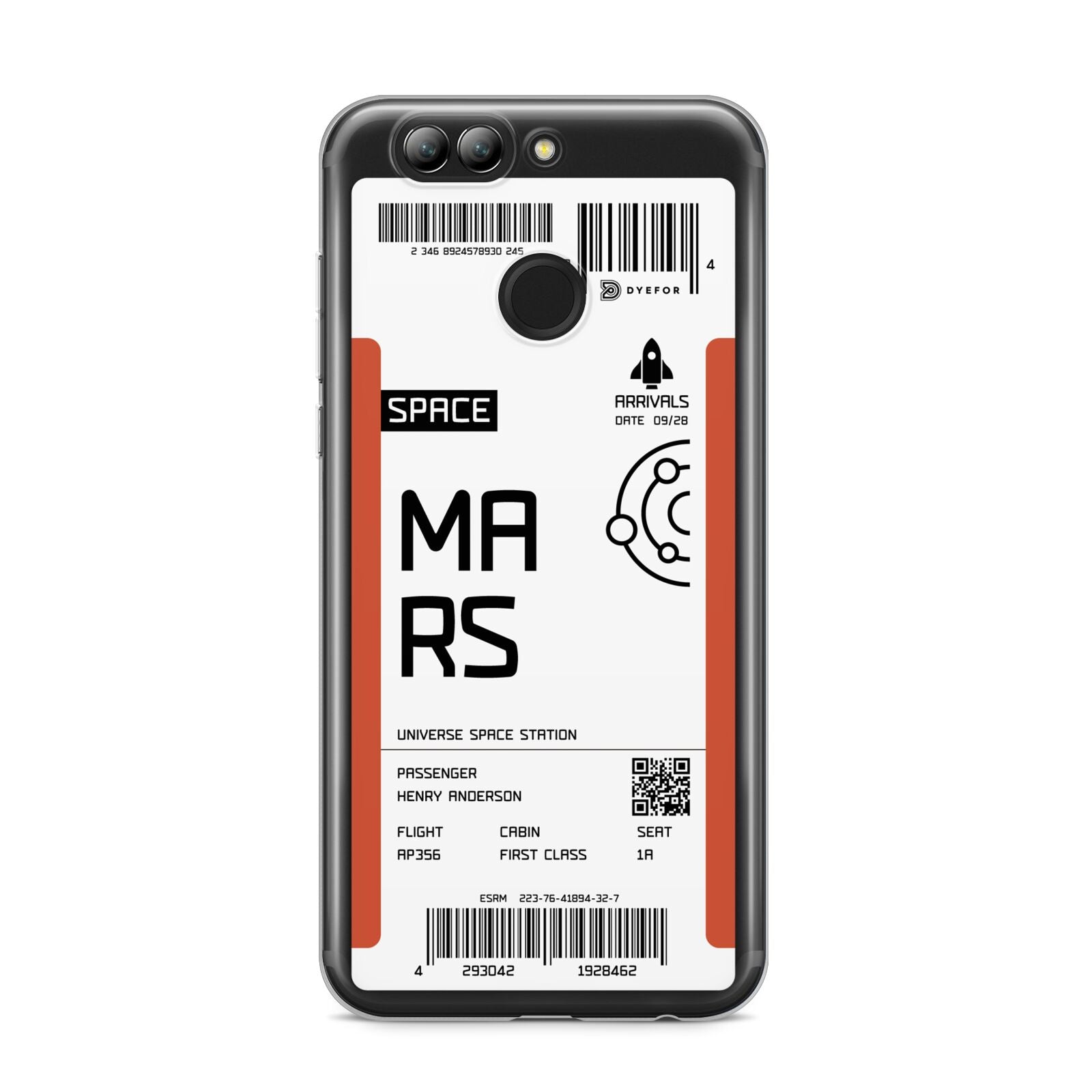 Personalised Planet Boarding Pass Huawei Nova 2s Phone Case