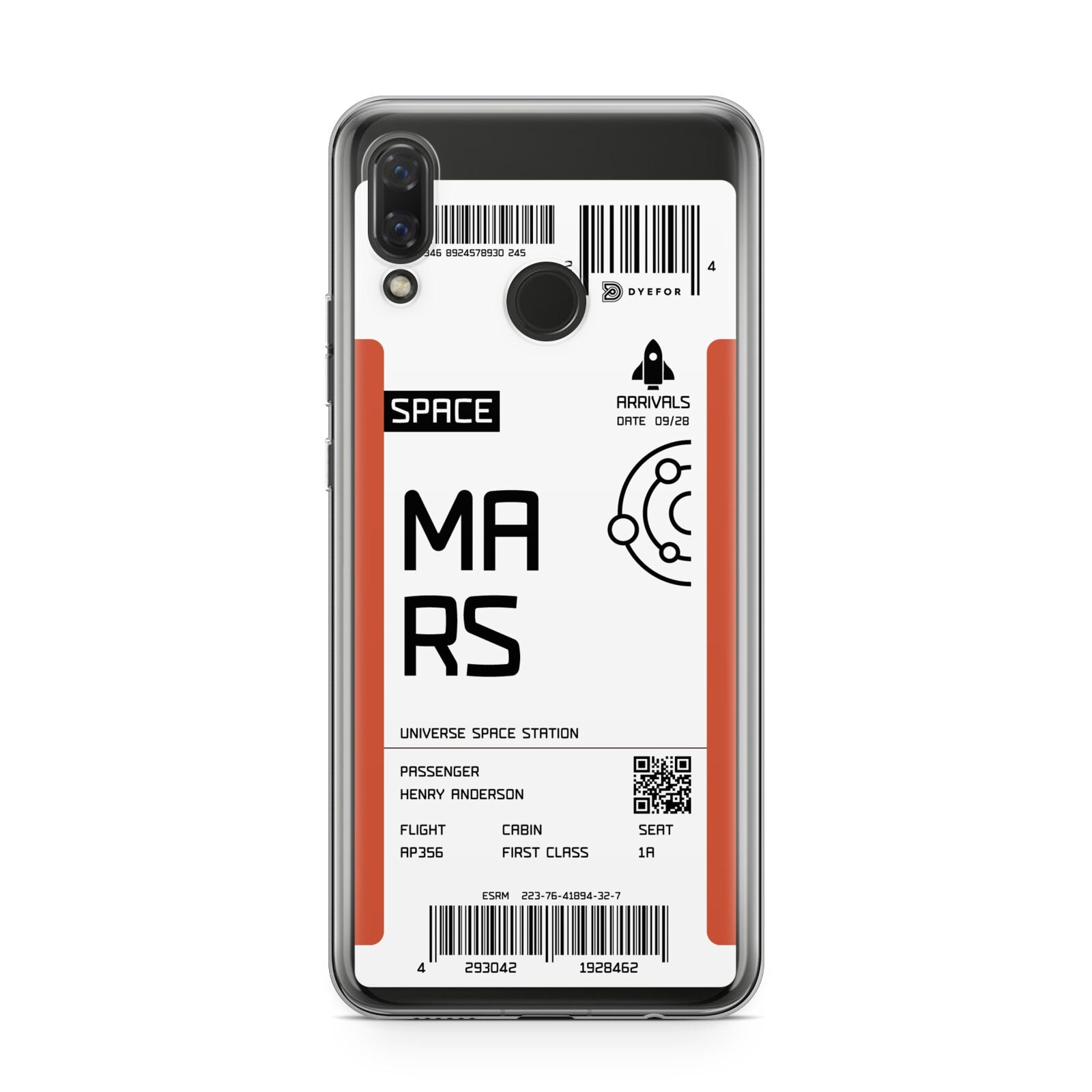 Personalised Planet Boarding Pass Huawei Nova 3 Phone Case