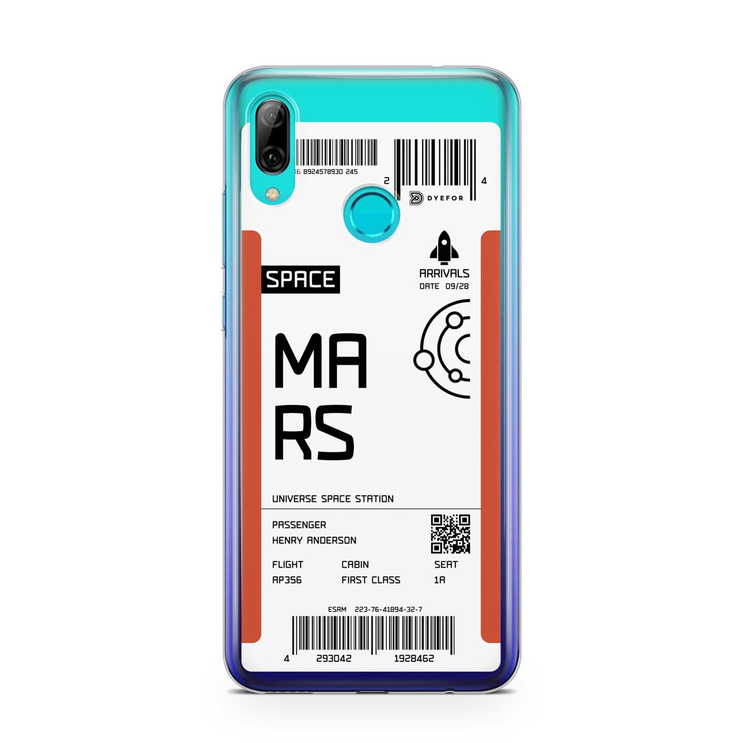 Personalised Planet Boarding Pass Huawei P Smart 2019 Case