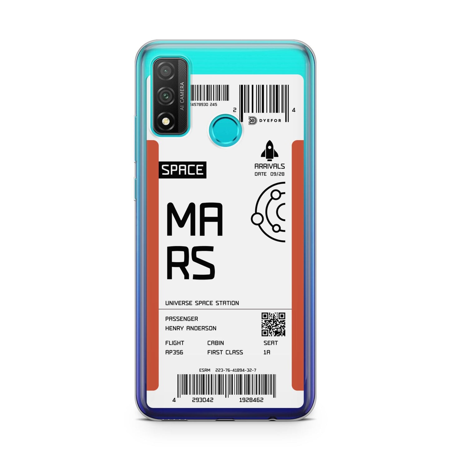 Personalised Planet Boarding Pass Huawei P Smart 2020