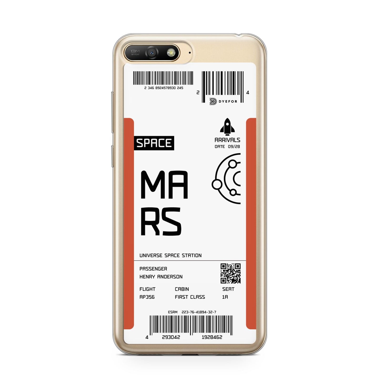 Personalised Planet Boarding Pass Huawei Y6 2018