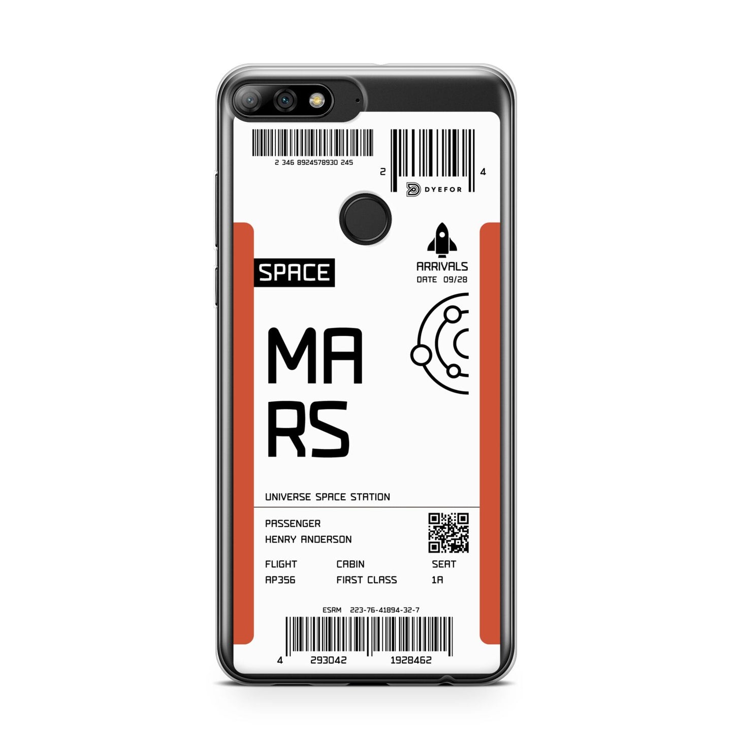 Personalised Planet Boarding Pass Huawei Y7 2018