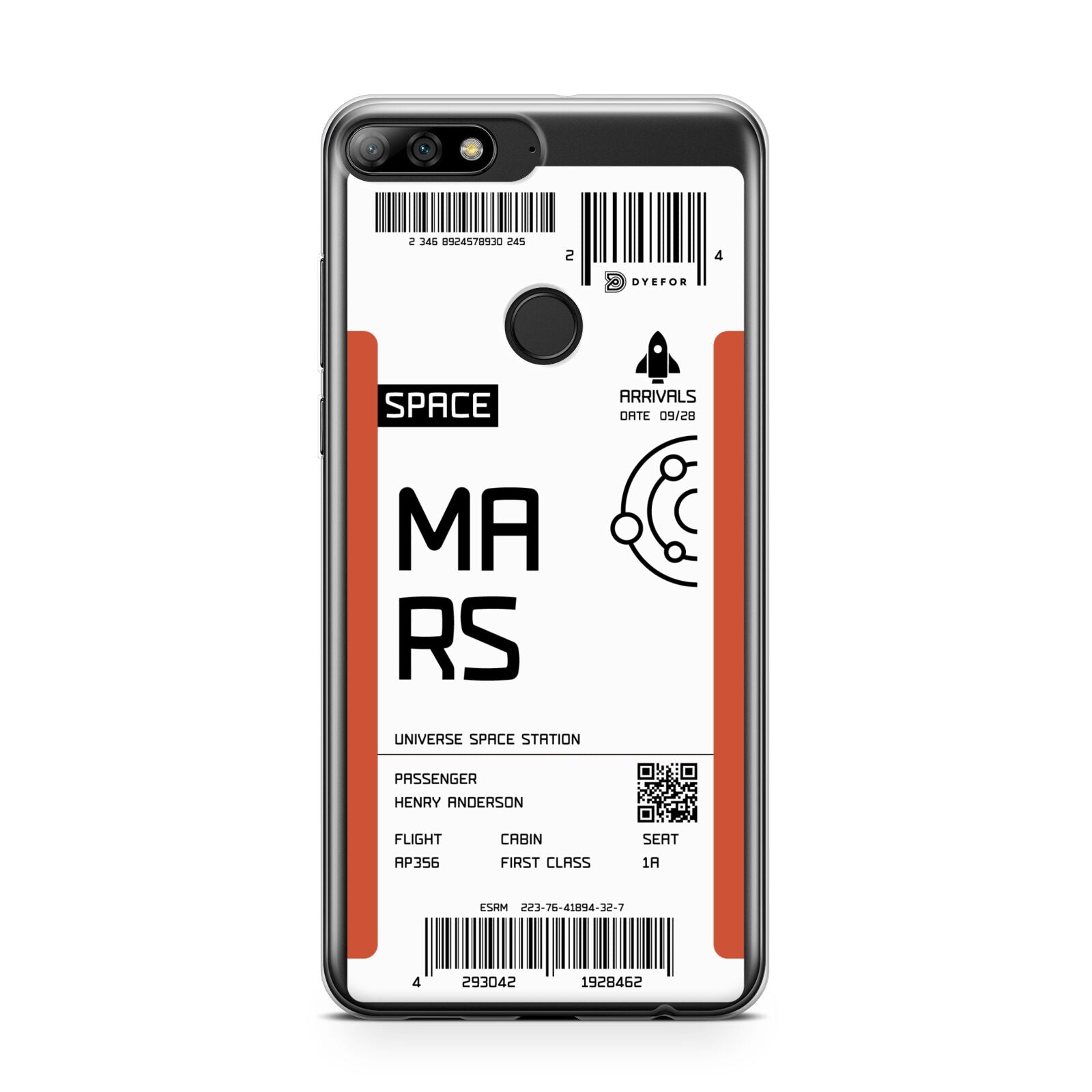 Personalised Planet Boarding Pass Huawei Y7 2018