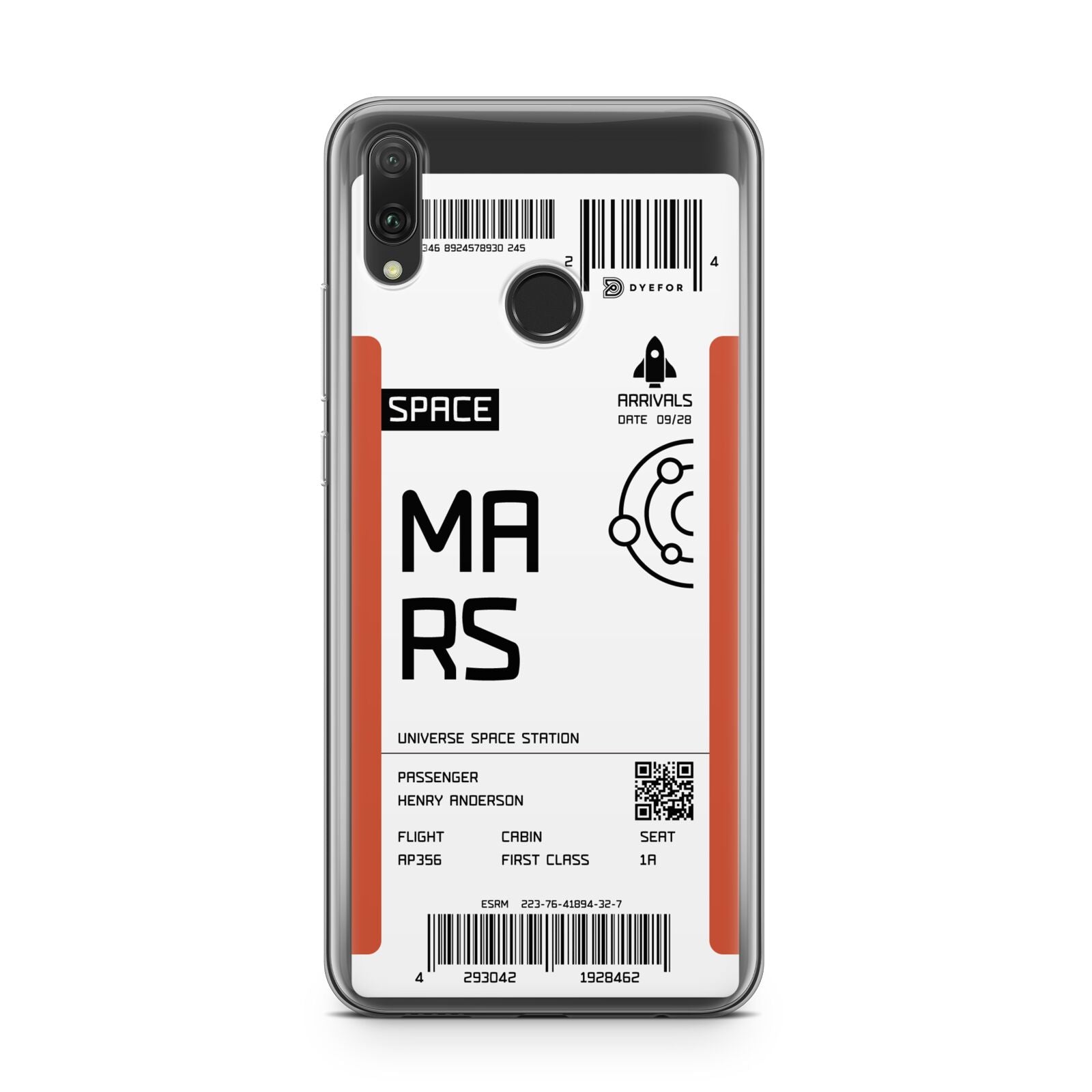 Personalised Planet Boarding Pass Huawei Y9 2019