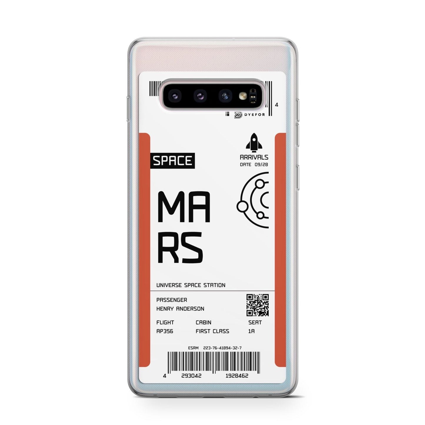 Personalised Planet Boarding Pass Protective Samsung Galaxy Case