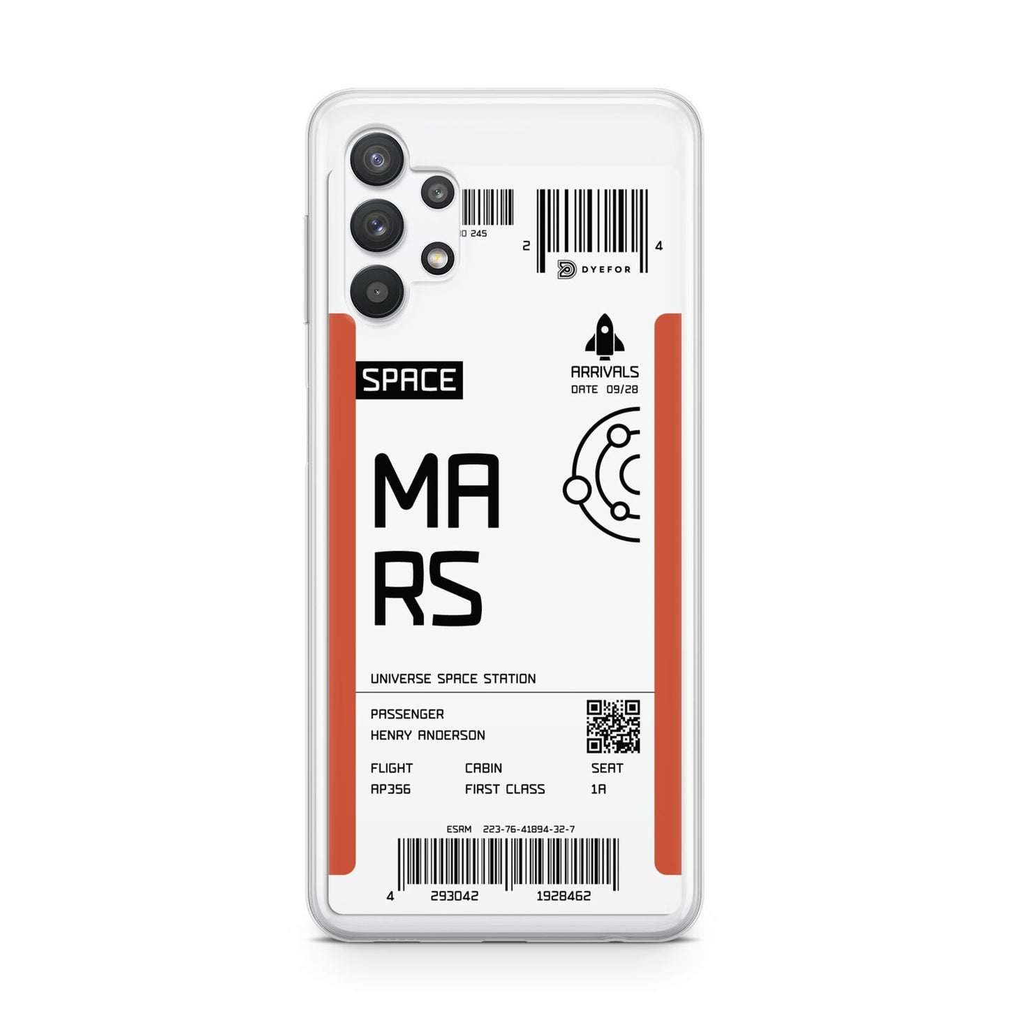 Personalised Planet Boarding Pass Samsung A32 5G Case