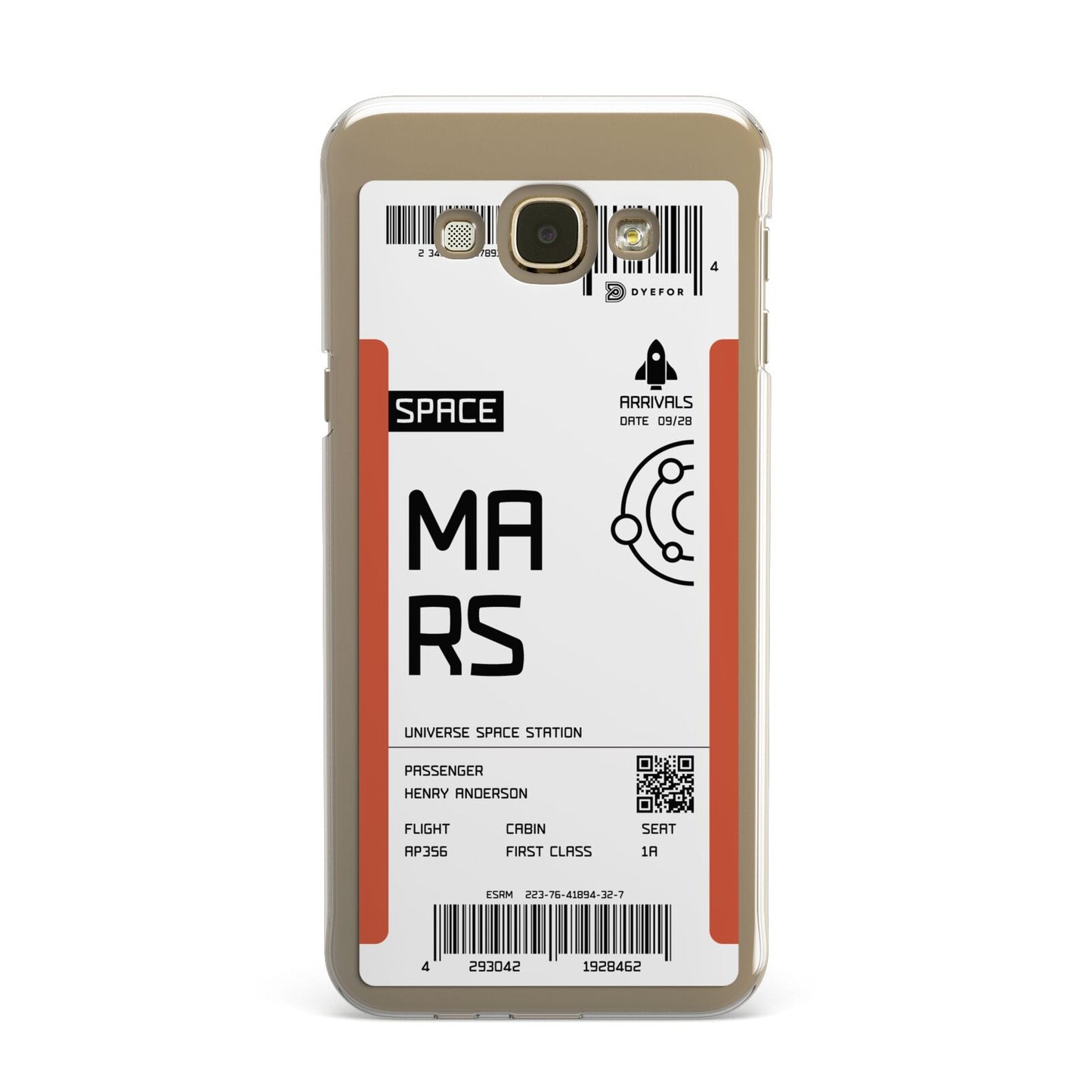 Personalised Planet Boarding Pass Samsung Galaxy A8 Case