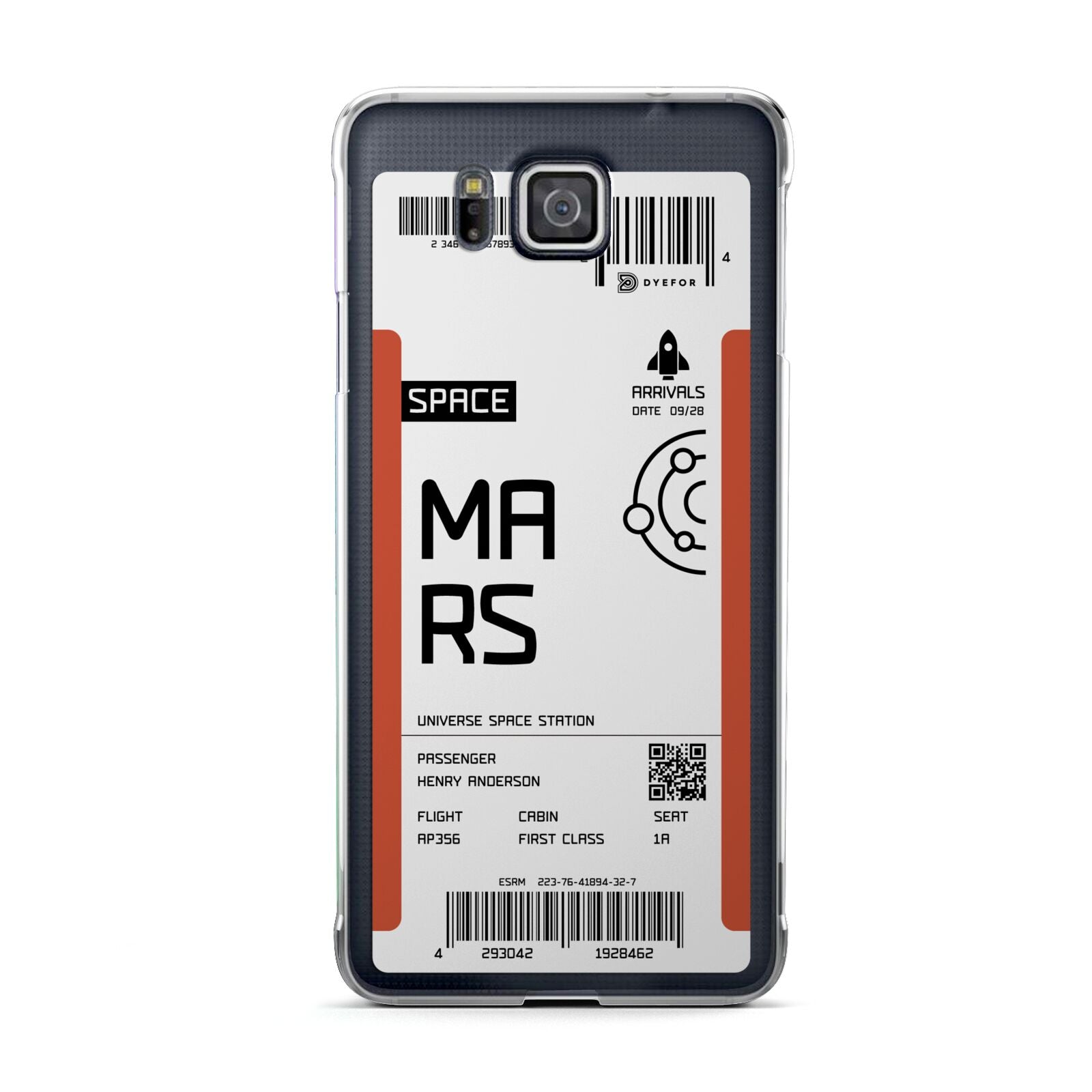 Personalised Planet Boarding Pass Samsung Galaxy Alpha Case