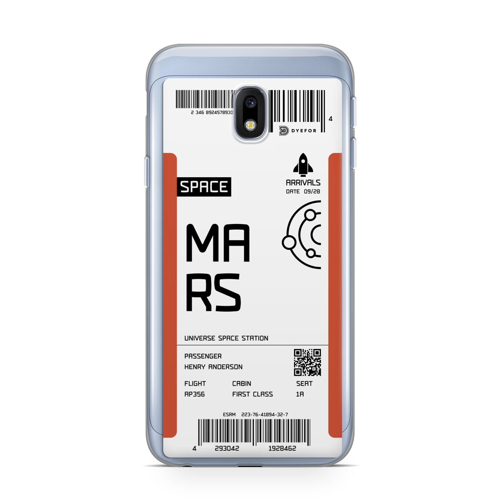Personalised Planet Boarding Pass Samsung Galaxy J3 2017 Case