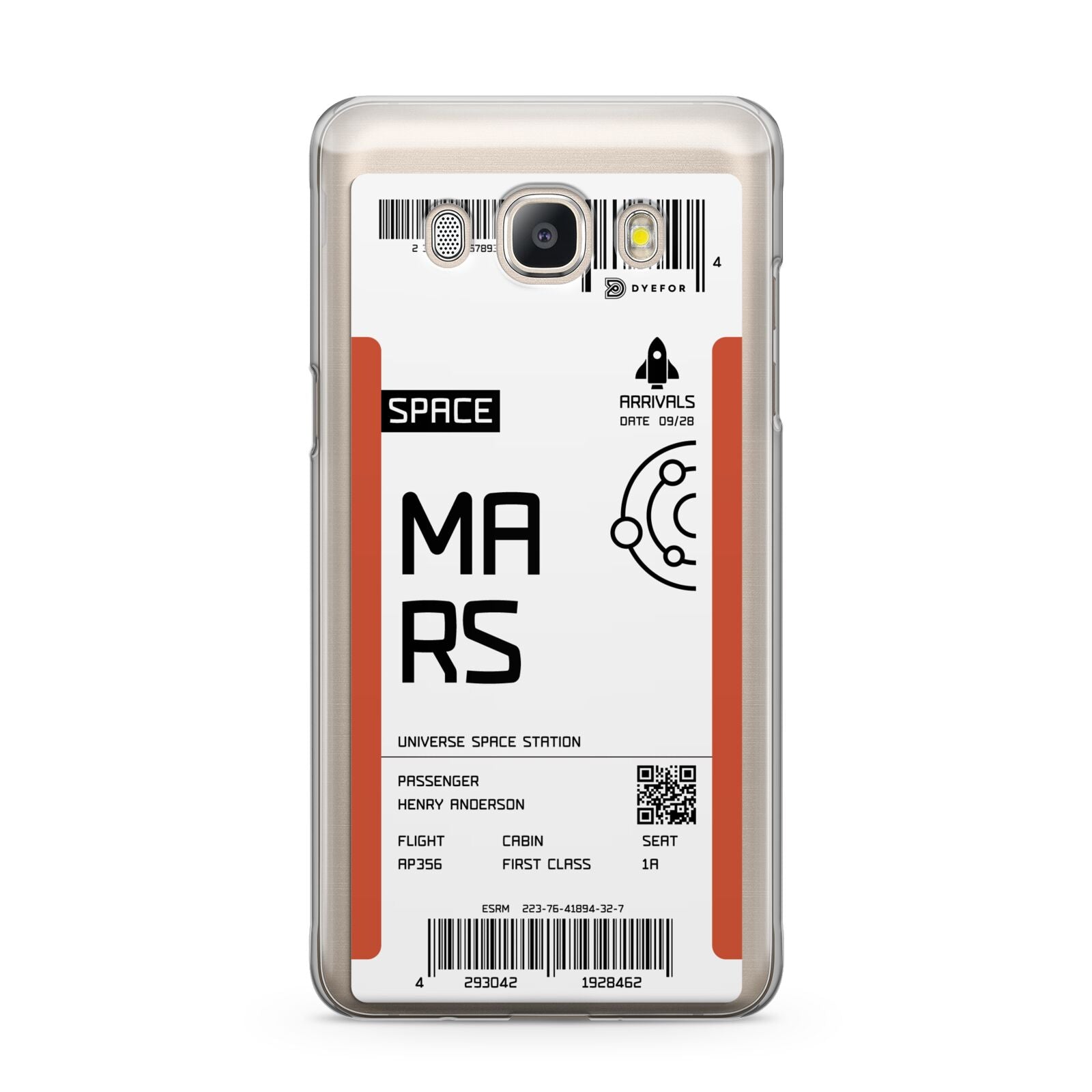 Personalised Planet Boarding Pass Samsung Galaxy J5 2016 Case