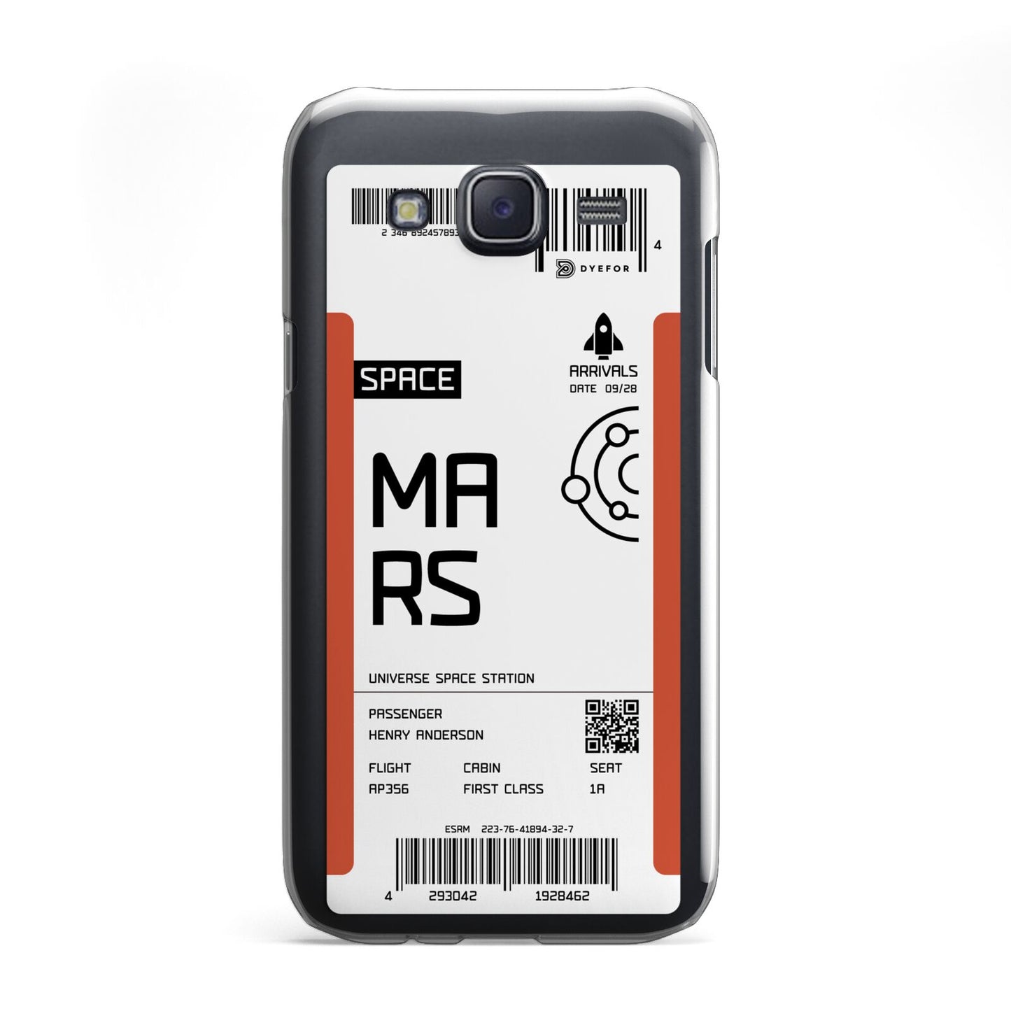 Personalised Planet Boarding Pass Samsung Galaxy J5 Case