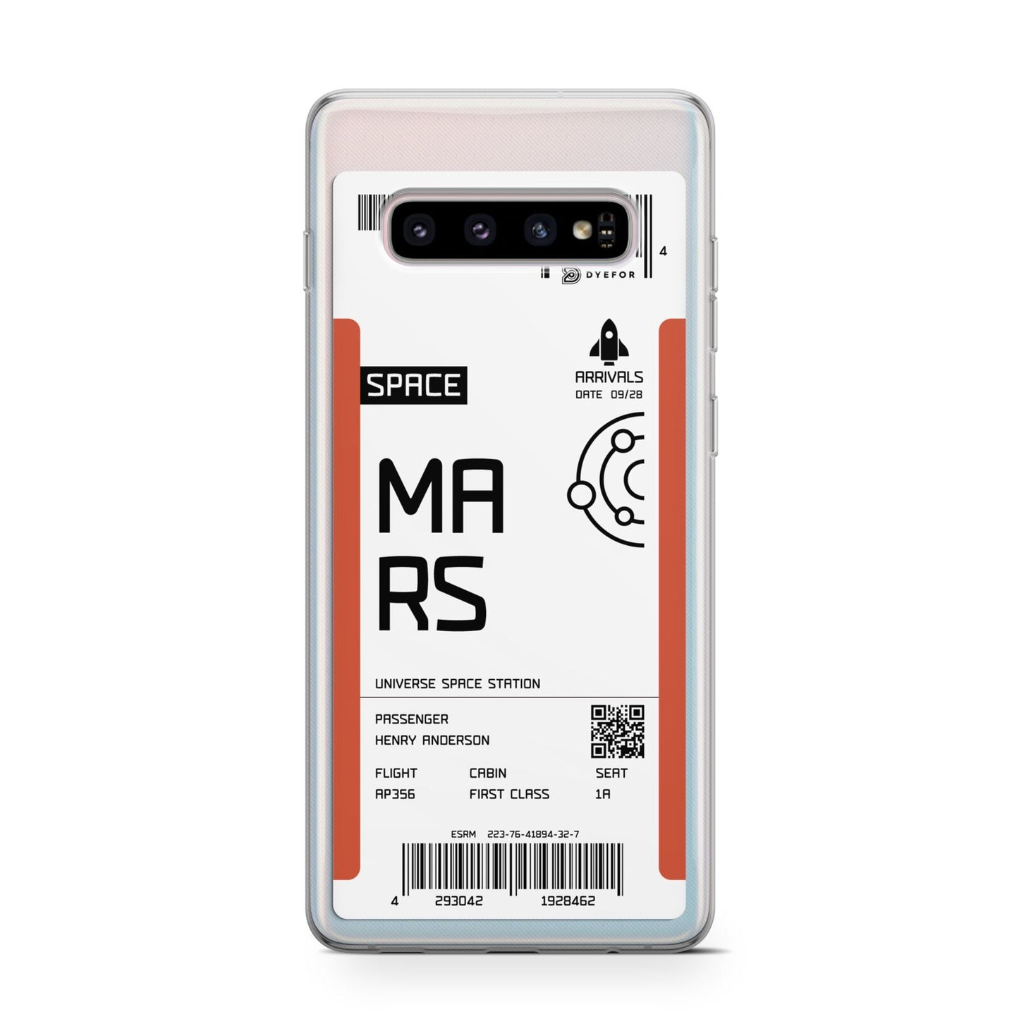 Personalised Planet Boarding Pass Samsung Galaxy S10 Case