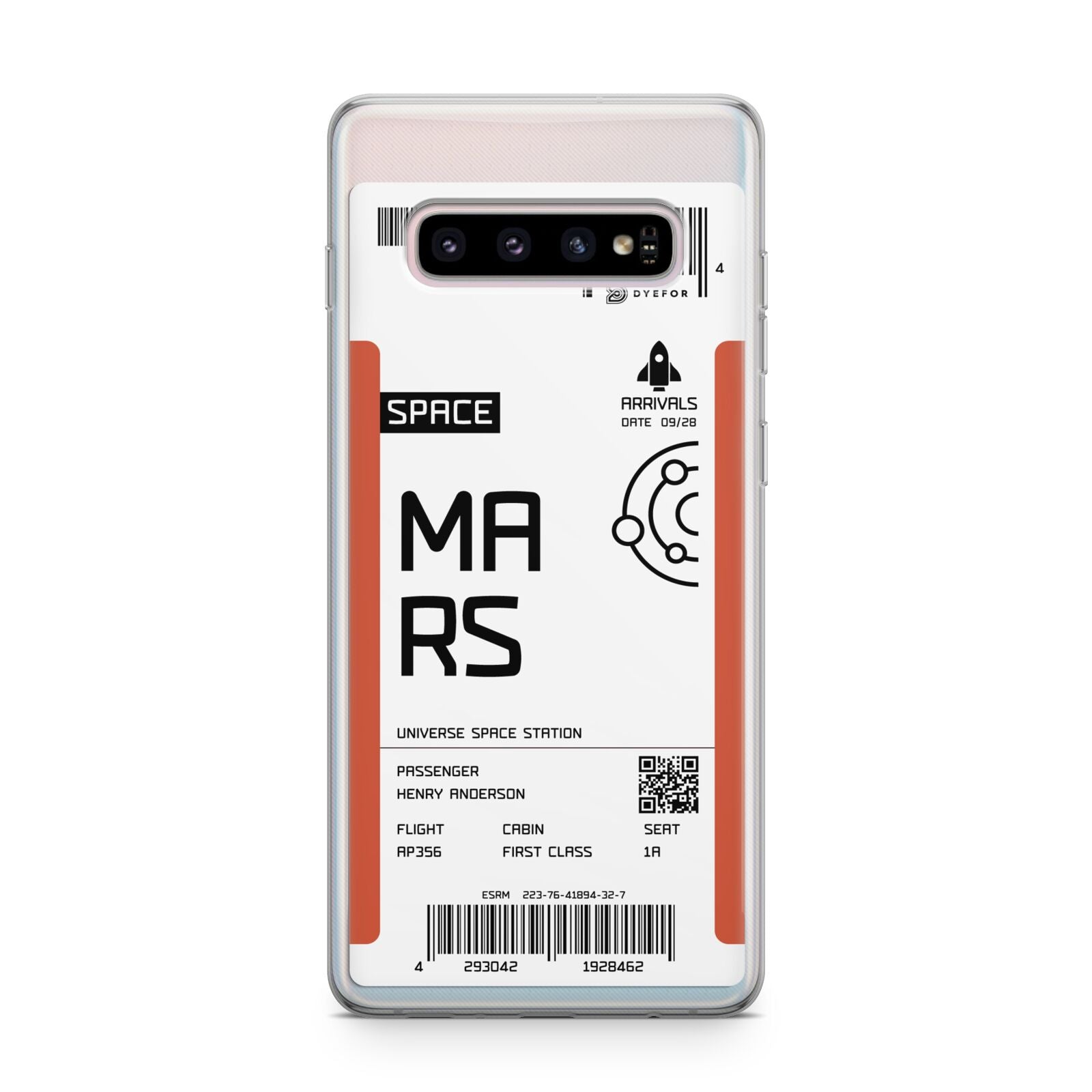 Personalised Planet Boarding Pass Samsung Galaxy S10 Plus Case