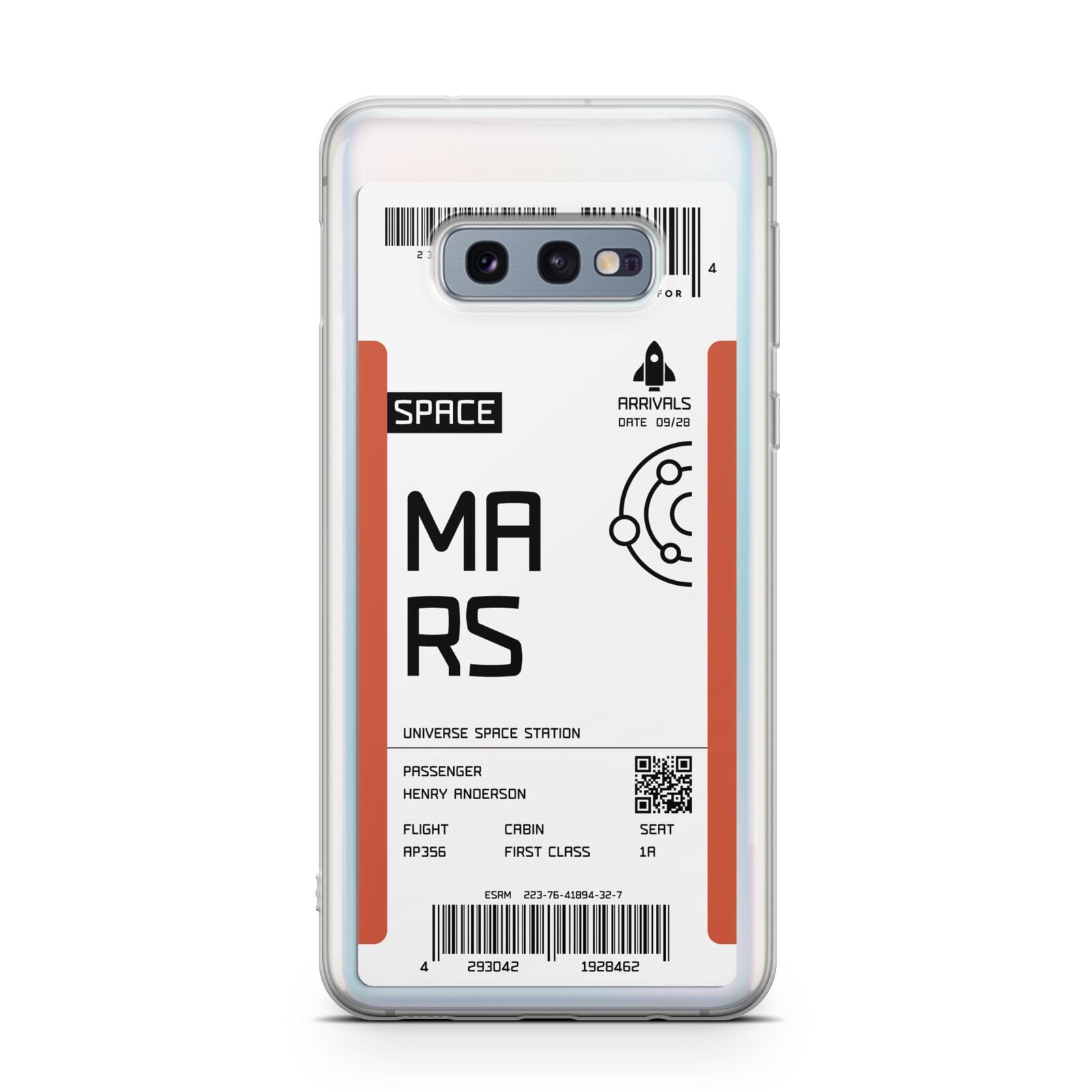 Personalised Planet Boarding Pass Samsung Galaxy S10E Case