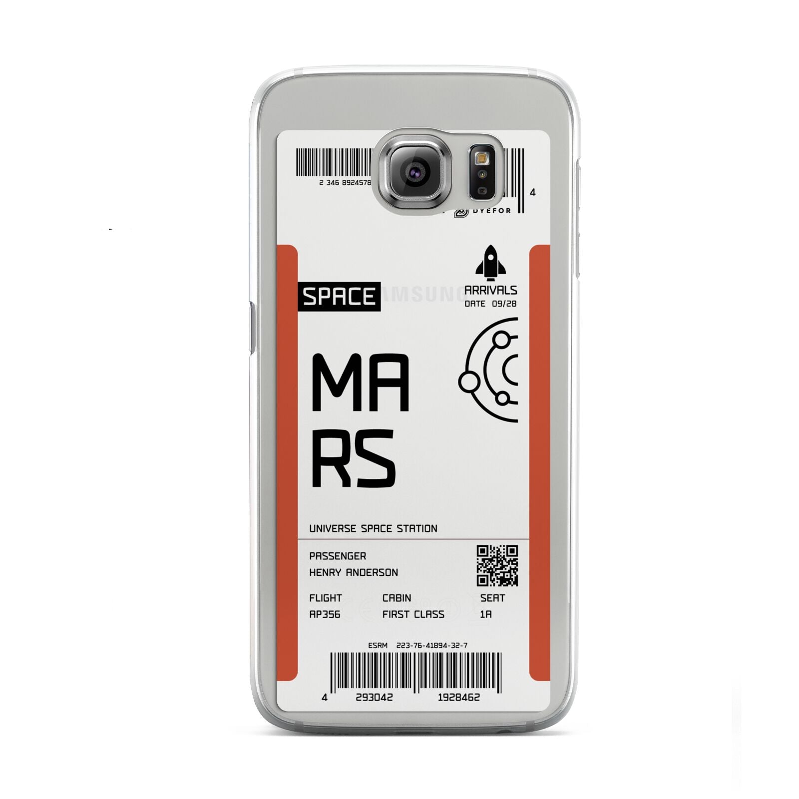 Personalised Planet Boarding Pass Samsung Galaxy S6 Case