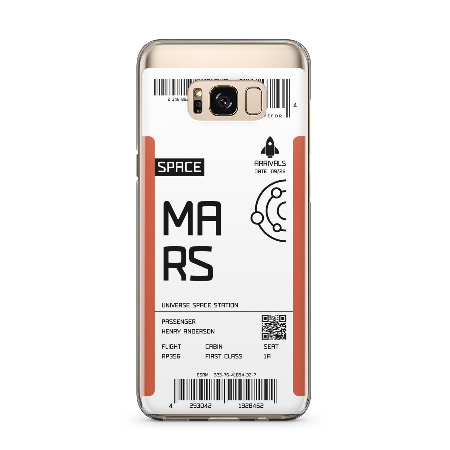 Personalised Planet Boarding Pass Samsung Galaxy S8 Plus Case