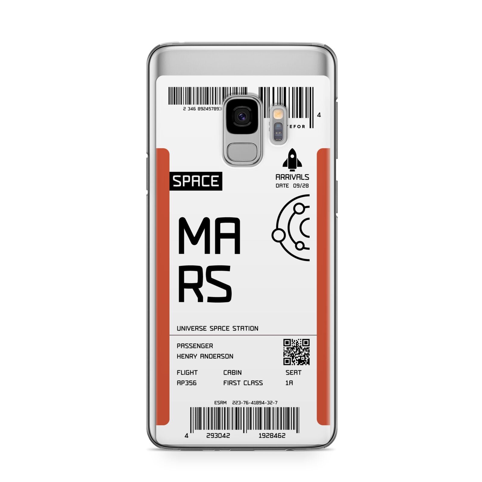 Personalised Planet Boarding Pass Samsung Galaxy S9 Case