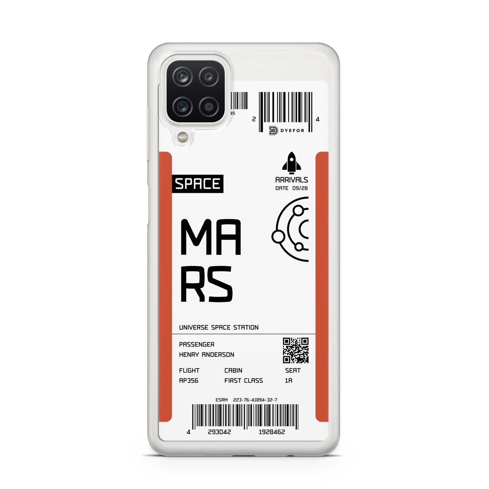 Personalised Planet Boarding Pass Samsung M12 Case