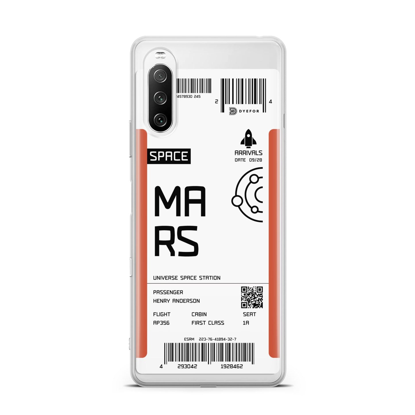 Personalised Planet Boarding Pass Sony Xperia 10 III Case