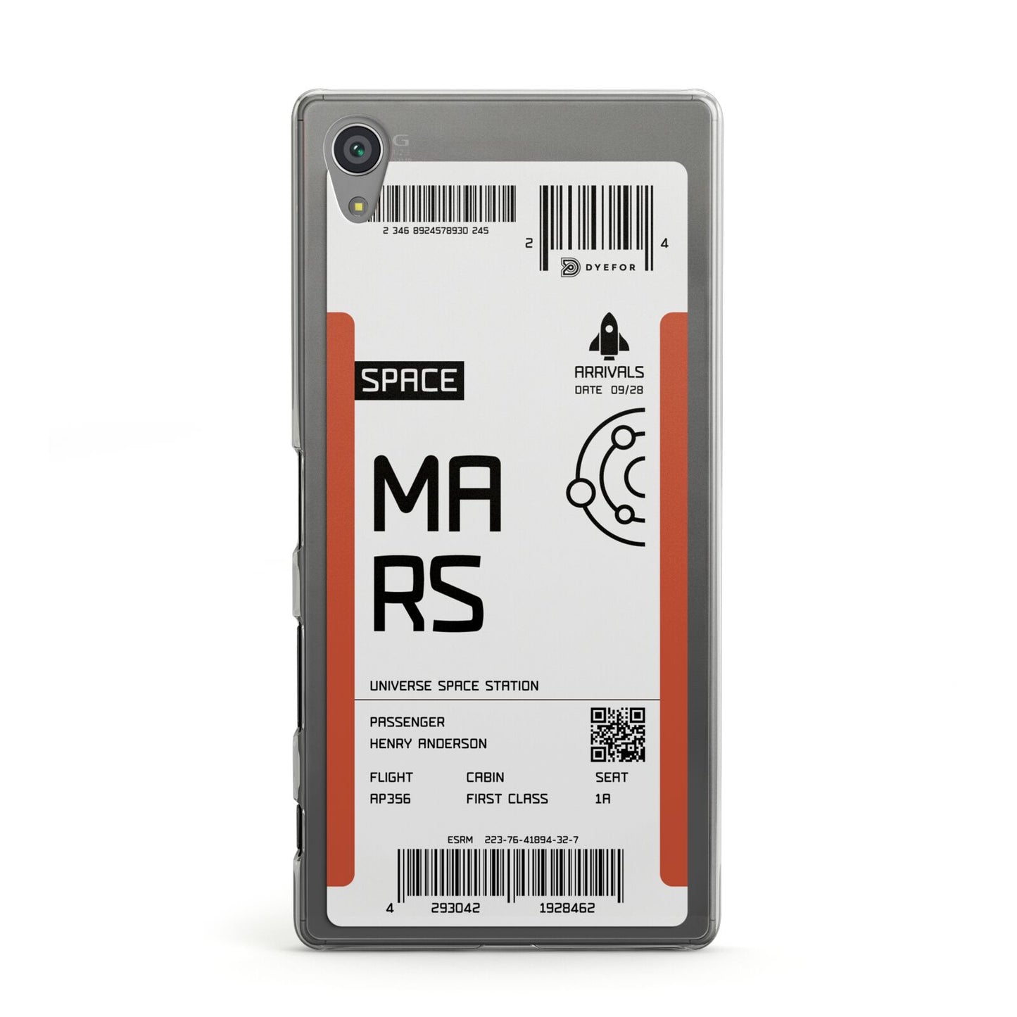 Personalised Planet Boarding Pass Sony Xperia Case