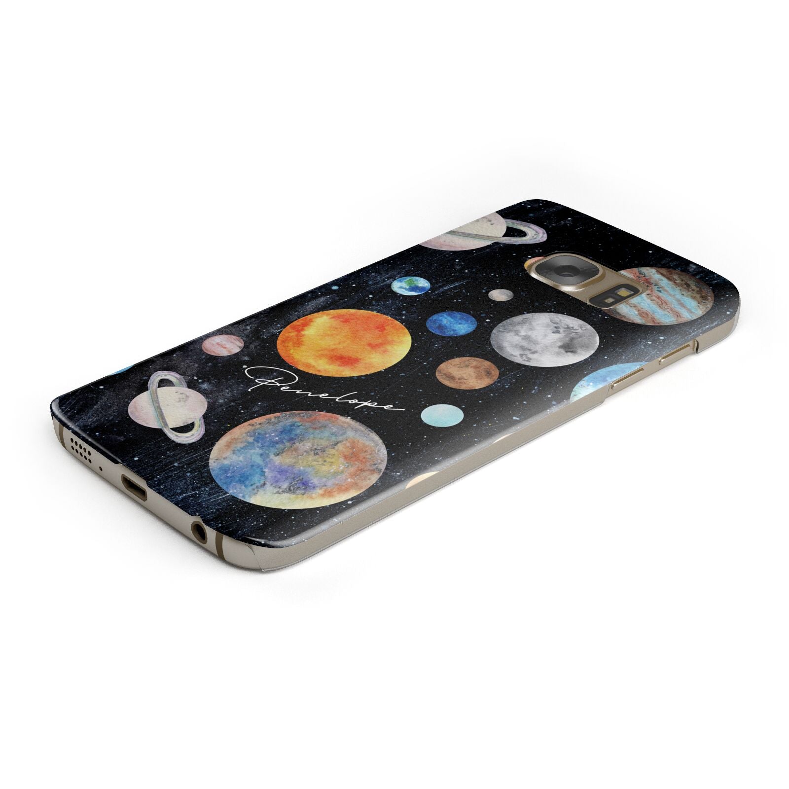 Personalised Planets Protective Samsung Galaxy Case Angled Image