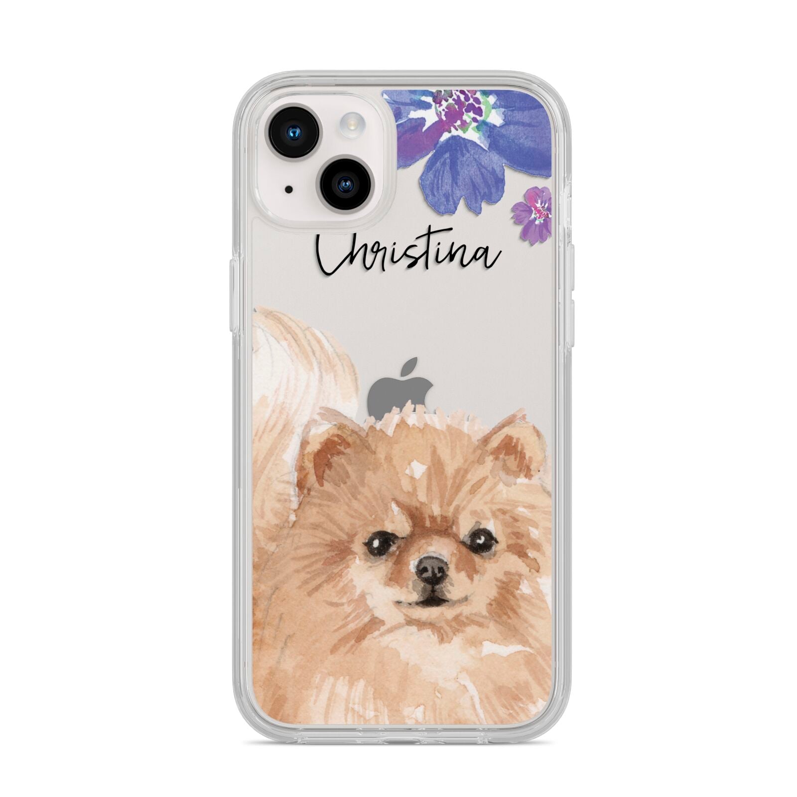 Personalised Pomeranian iPhone 14 Plus Clear Tough Case Starlight