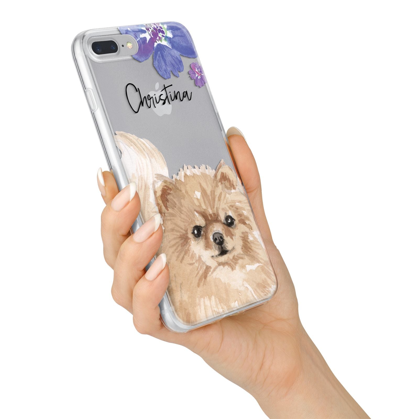 Personalised Pomeranian iPhone 7 Plus Bumper Case on Silver iPhone Alternative Image