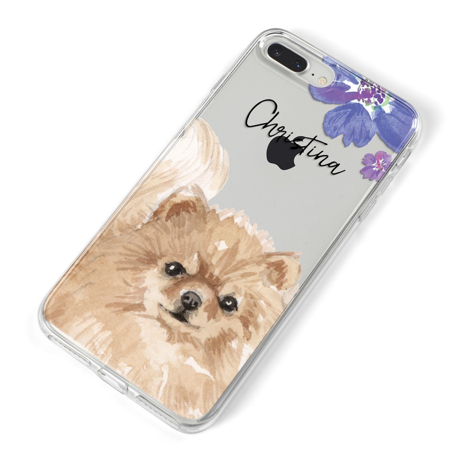 Personalised Pomeranian iPhone 8 Plus Bumper Case on Silver iPhone Alternative Image